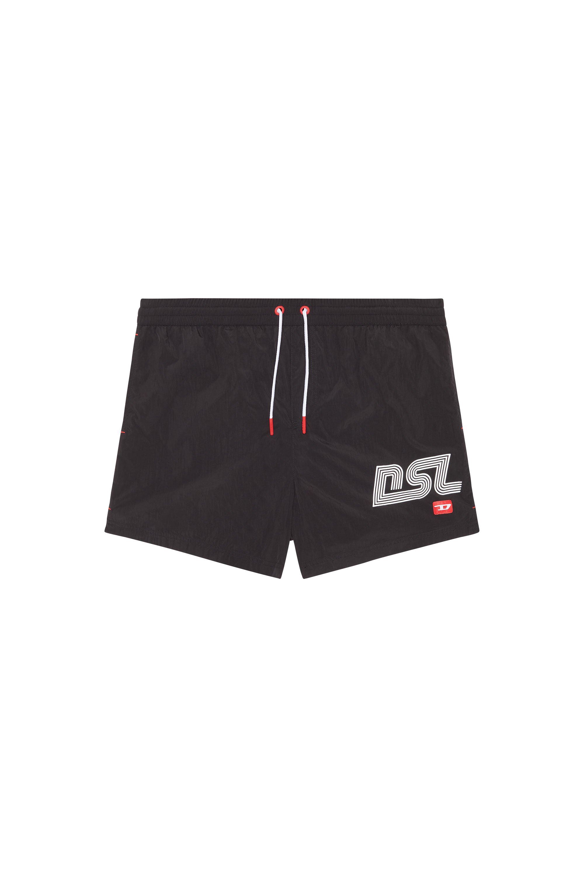 Diesel - Shorts de baño de longitud media con estampado DSL - Bañadores boxers - Hombre - Negro