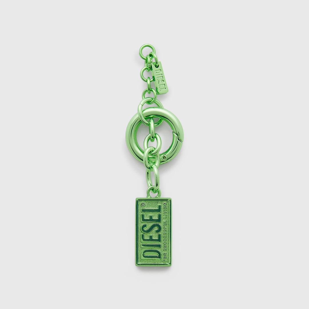 Diesel - Metal keyring with Biscotto logo charm - Charms and Keyrings - Woman - Green