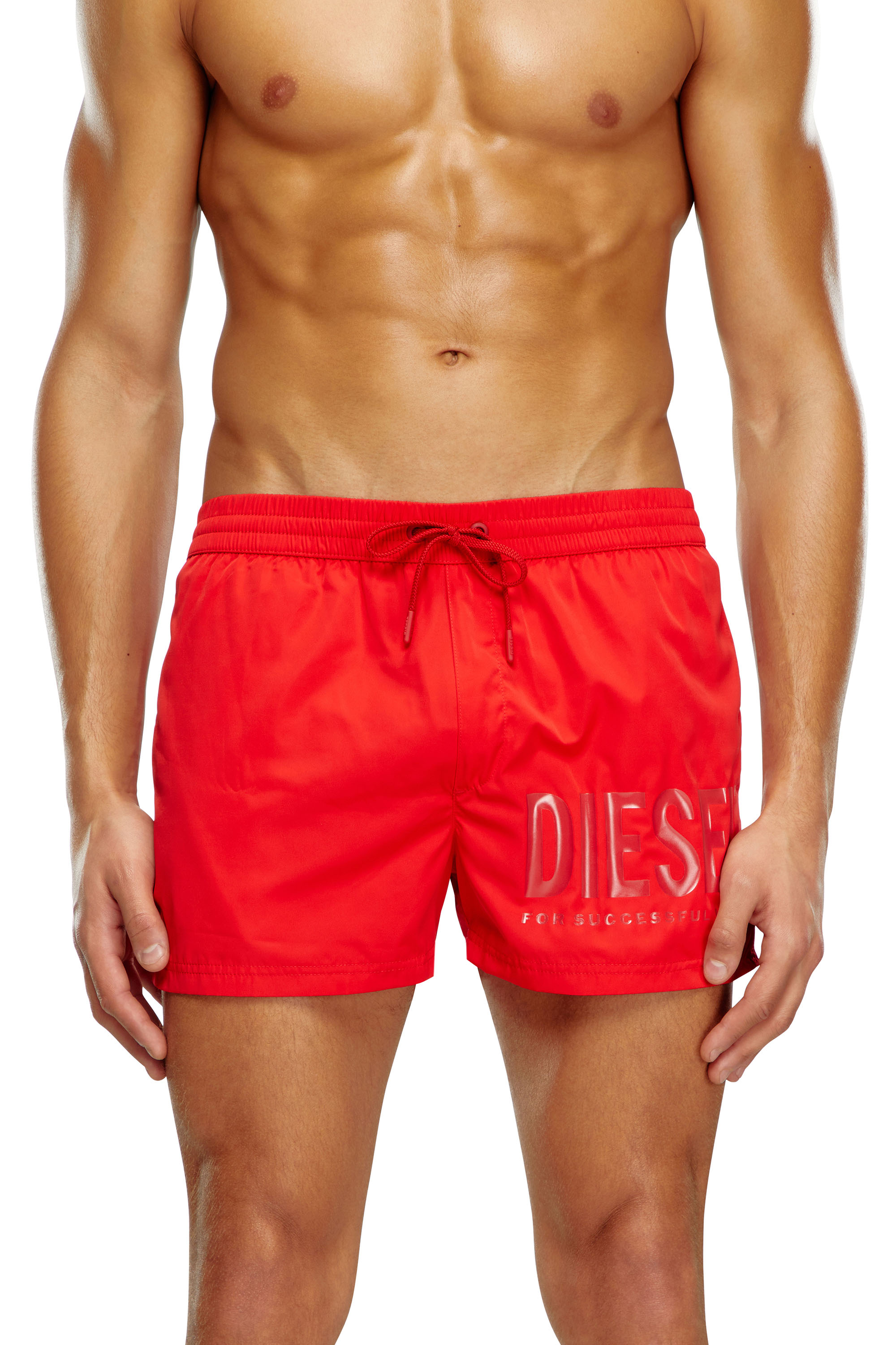 Diesel - Slips de baño en neón con logotipo D - Bañadores boxers - Hombre - Rojo