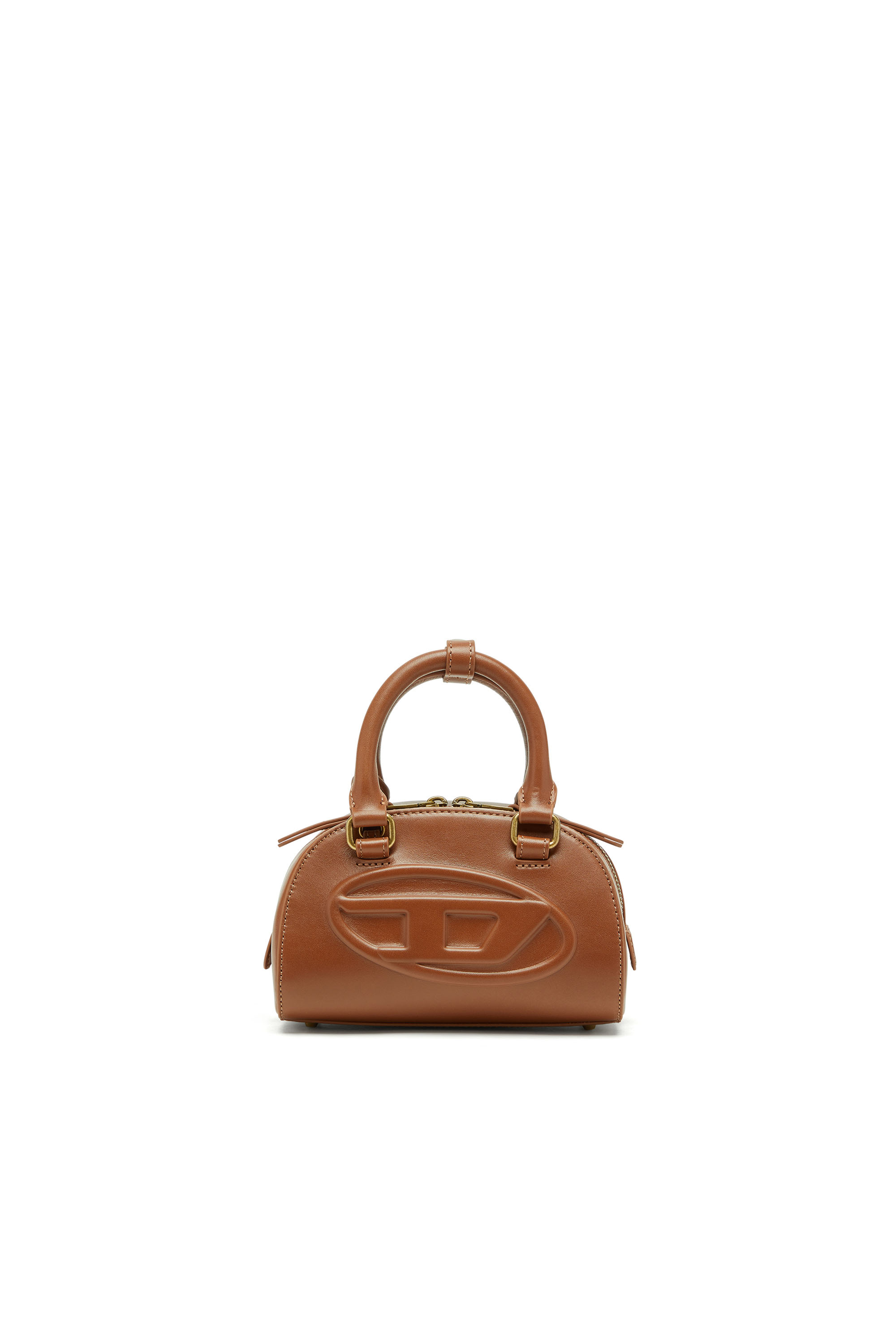 Diesel Women's Brown - 1Dr Dome-Mini Bowling Bag In Pull-Up Leather - Crossbody Bags - Woman Uni