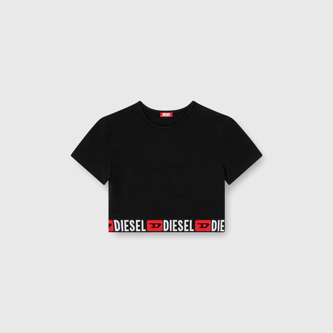 Diesel - Crop top avec bande à logo - Haut - Femme - Noir