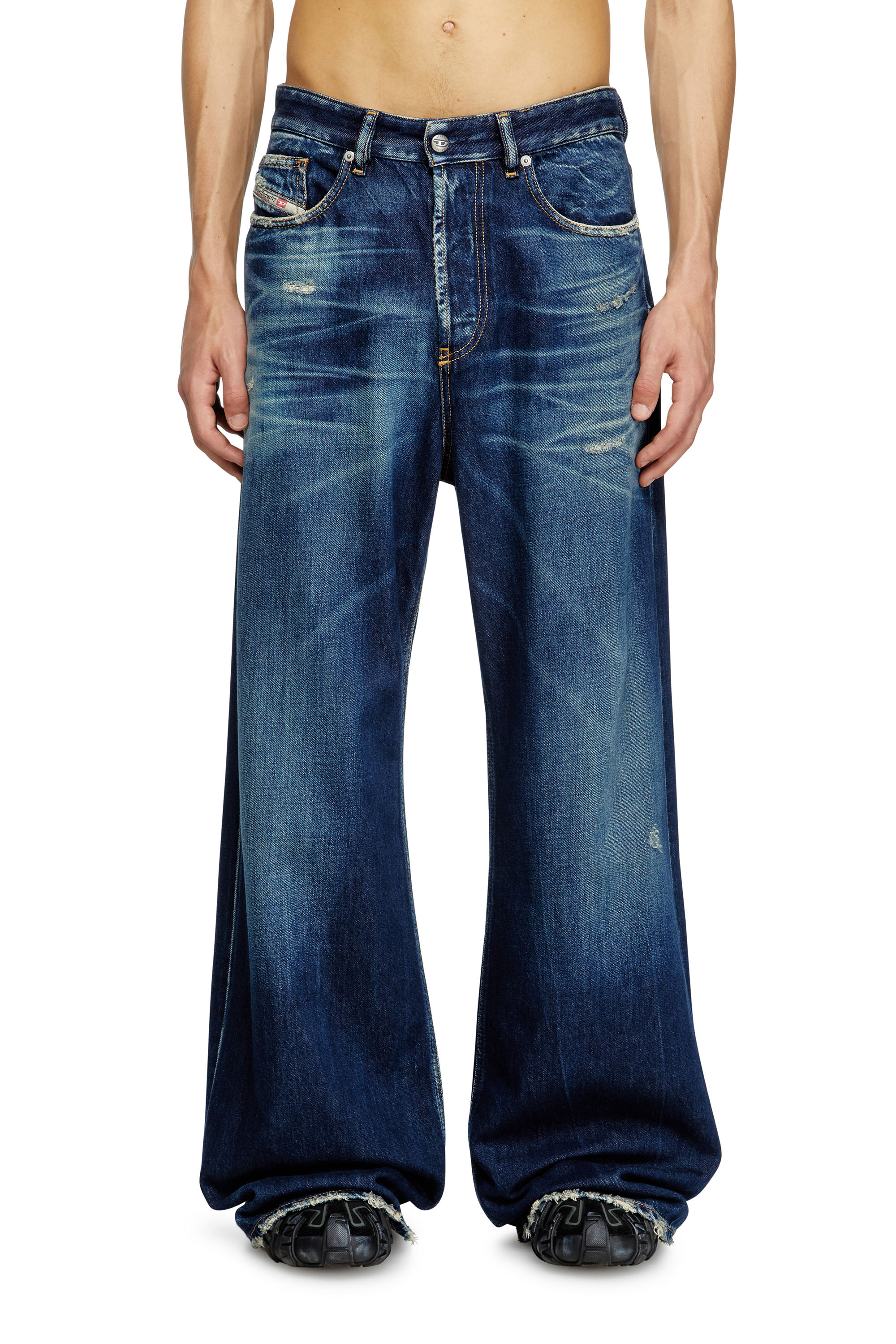 Diesel Homem Azul - Relaxed Jeans Low Waist D-Rise - Jeans - Man Tamanho 29