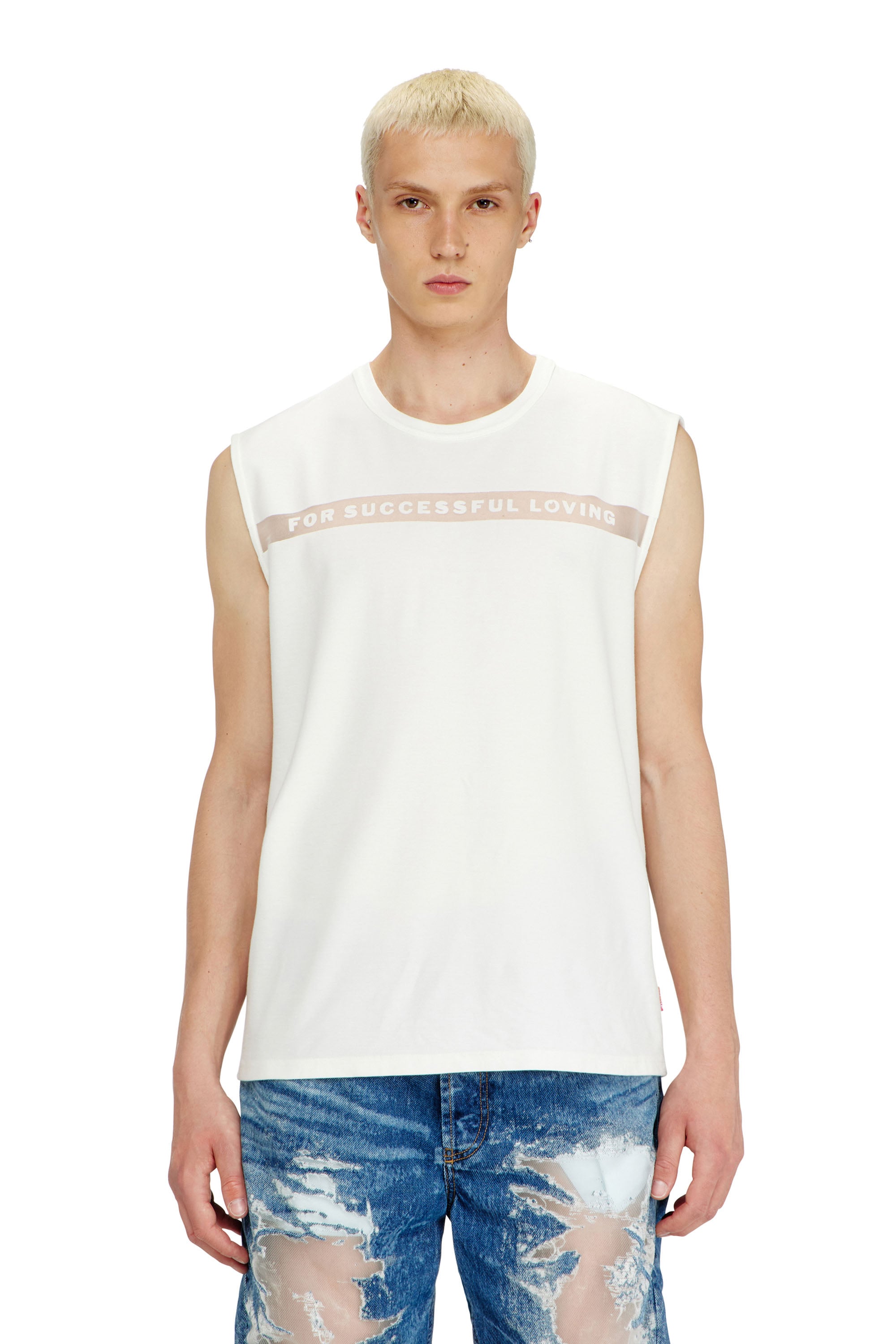 Diesel - Tank top with For Successful Loving logo - T-Shirts - Unisex - White