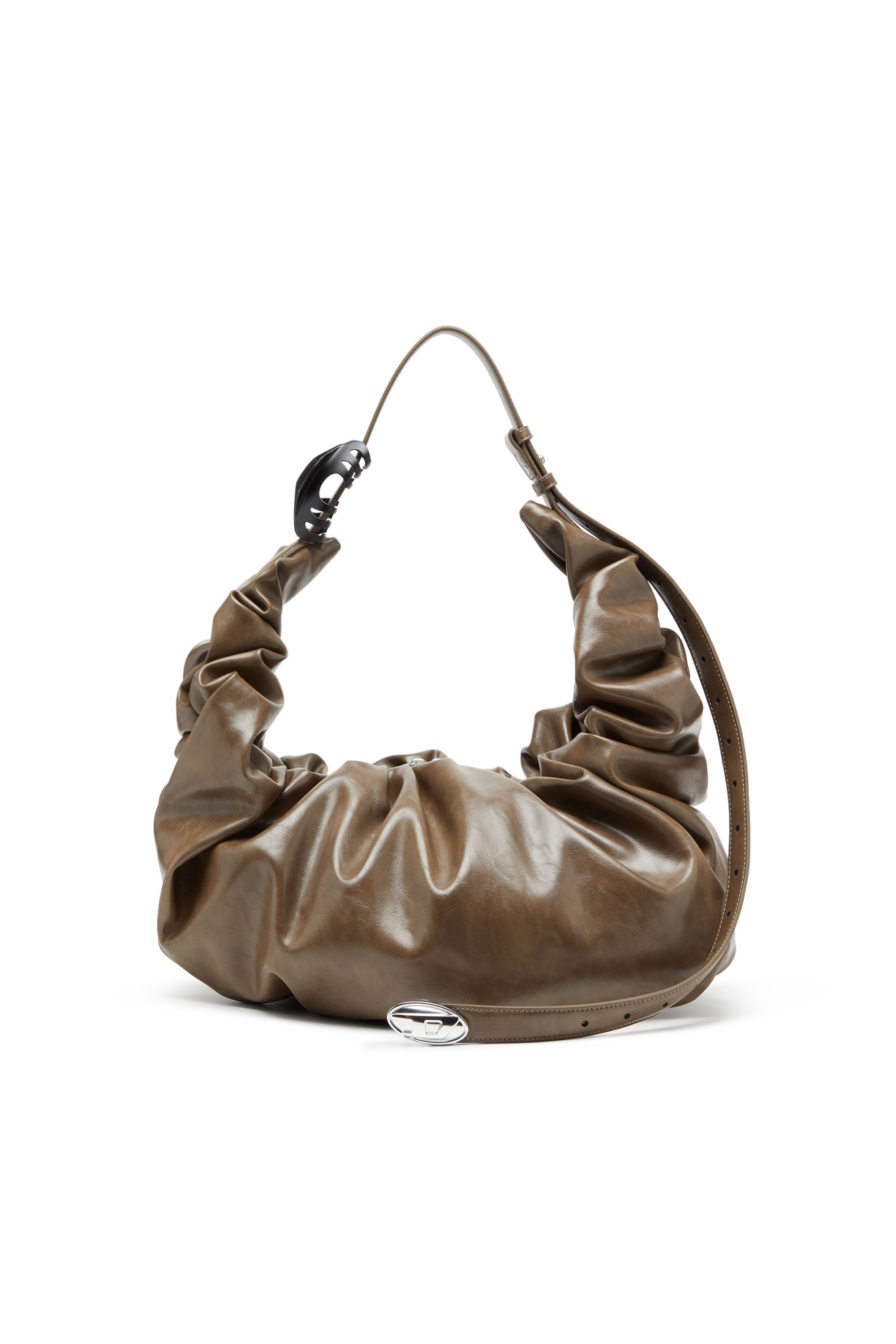 Diesel Kvinno Beige - Grab-D Scrunched Hobo Bag - Shoulder Bags - Woman Uni
