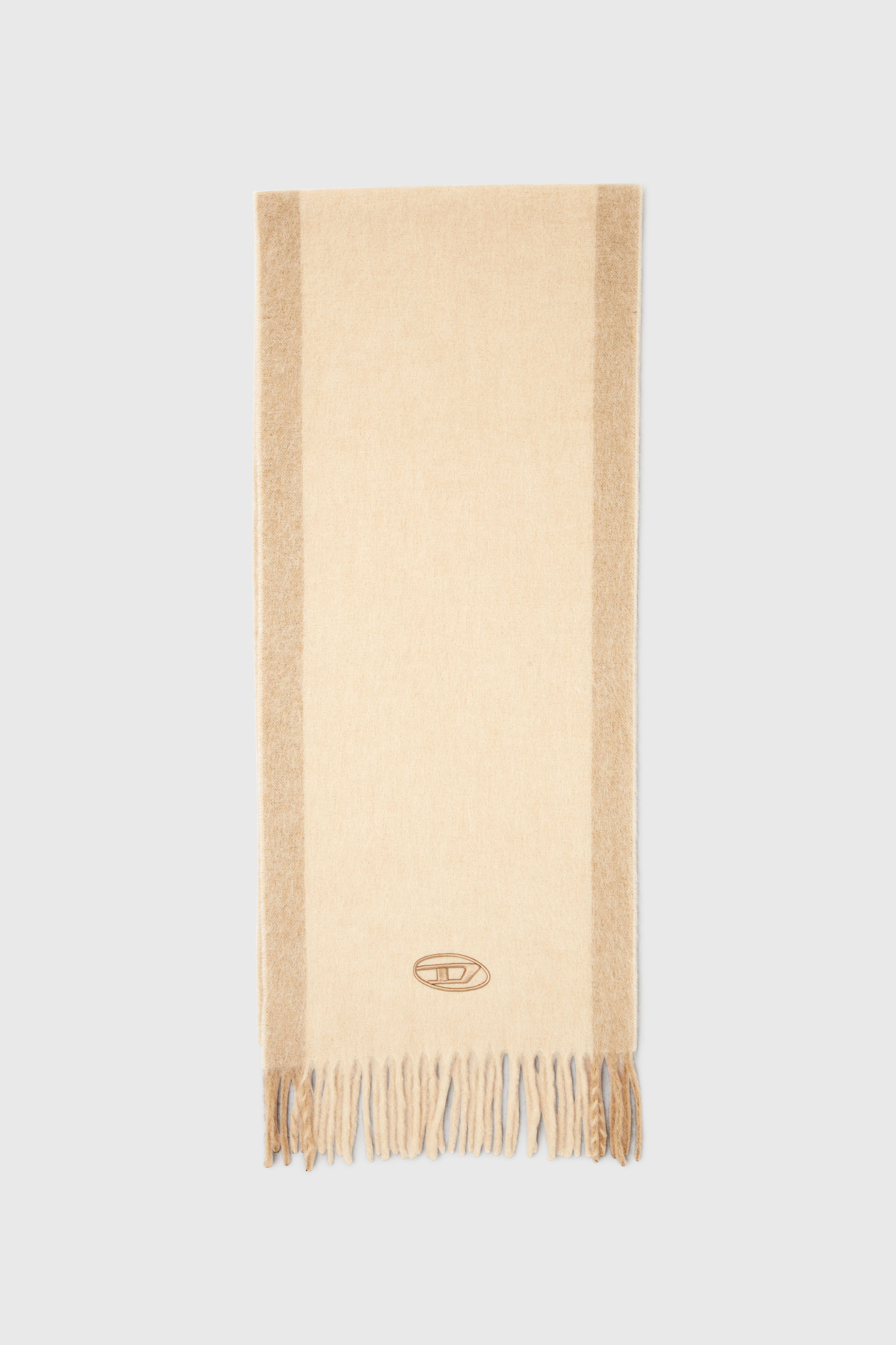 Diesel - Wool-blend scarf with contrast stripes - Scarf - Man - Beige
