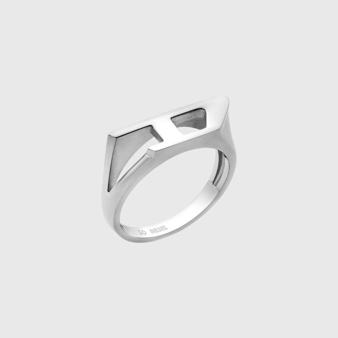 Diesel - Stainless steel signet ring - Rings - Unisex - Silver