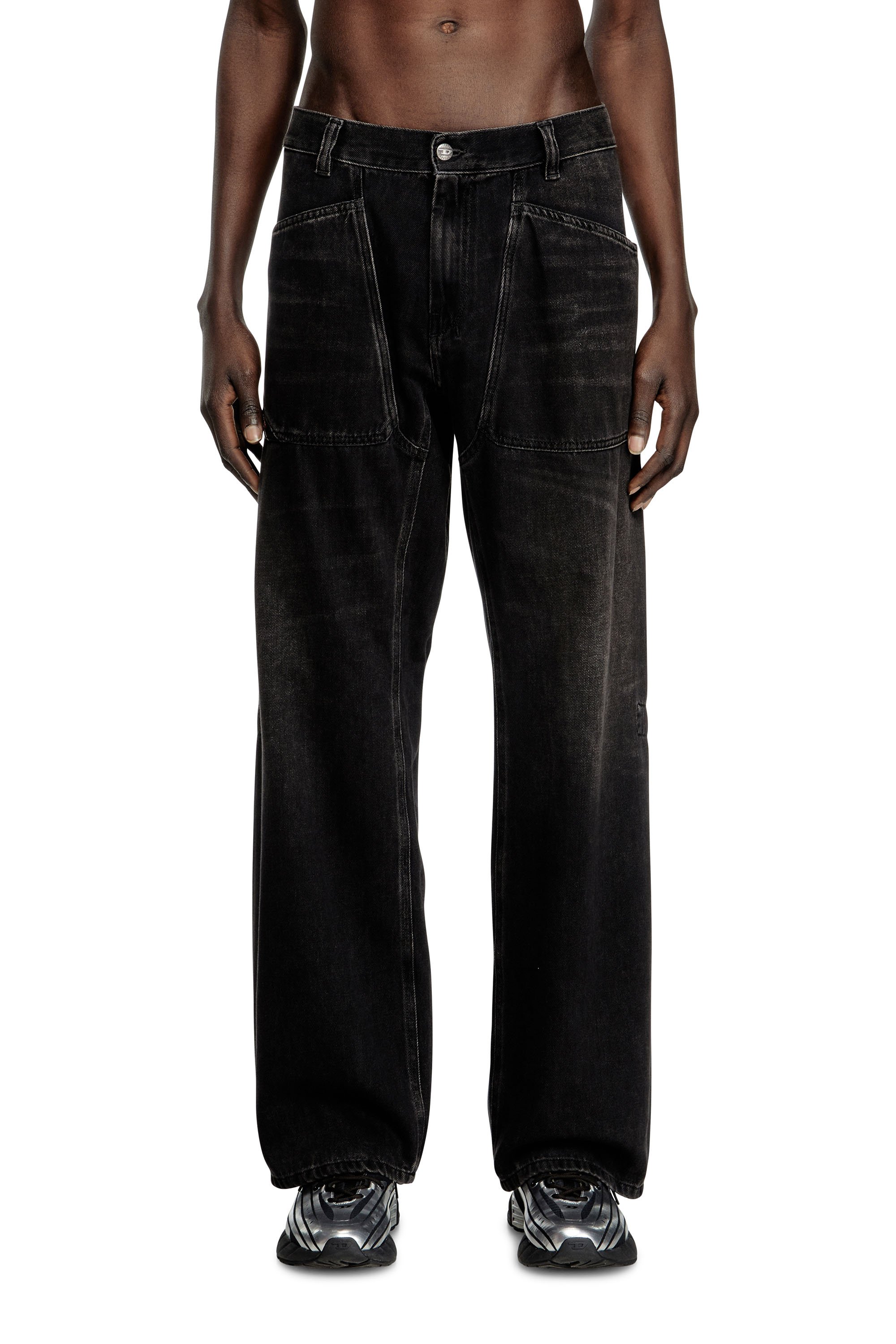 Diesel Men's Black - Relaxed Jeans Regular Waist D-Zeta - Jeans - Man Size 31