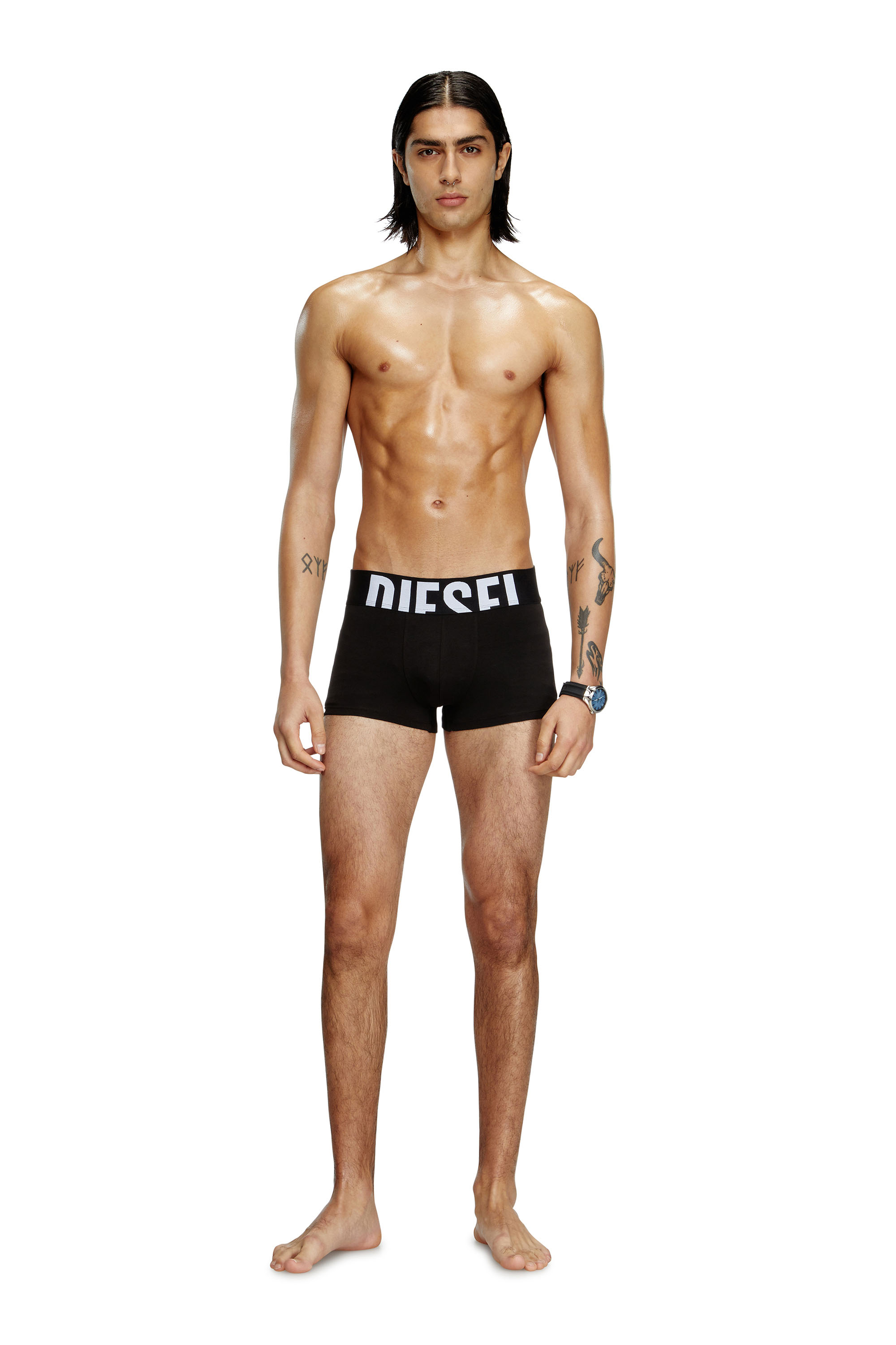 Diesel - UMBX-DAMIENTHREEPACK-5.5EL, Man's Three-pack boxer briefs in stretch cotton in Black - 1