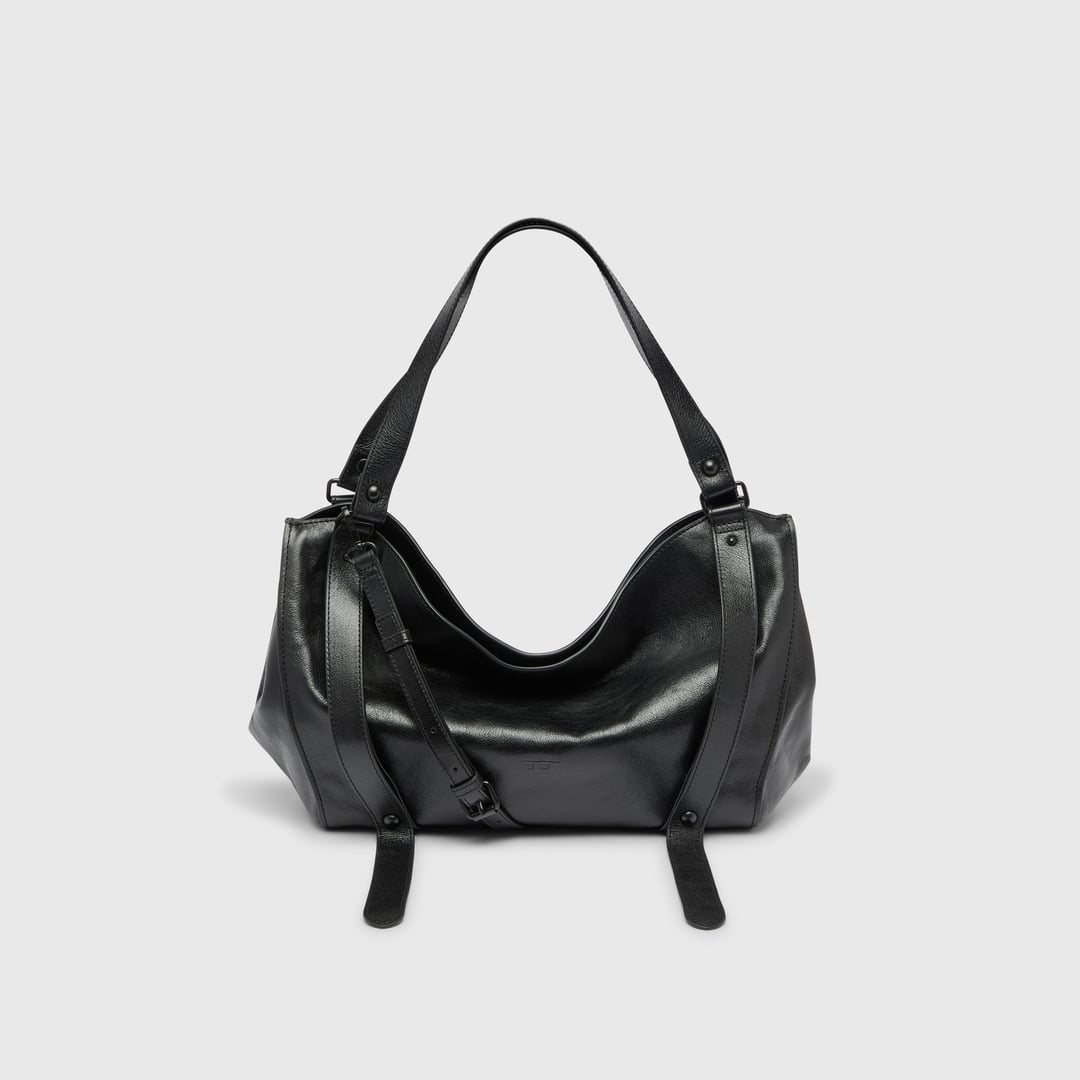 Diesel - D-One- Medium top-handle bag in leather - Handbags - Unisex - Black
