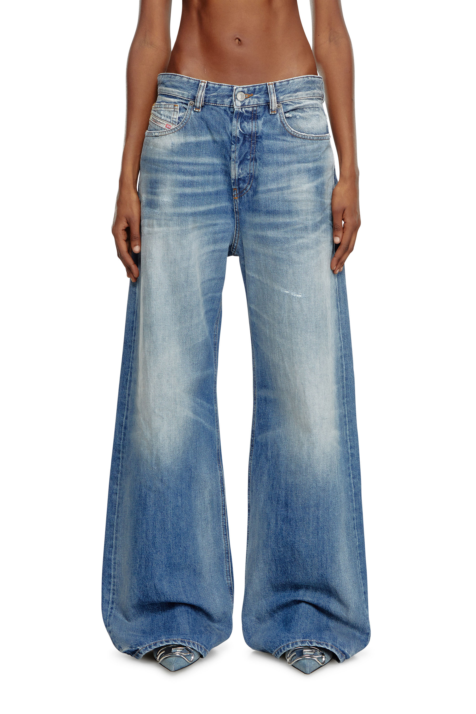 Shop Diesel Relaxed Jeans In Blue