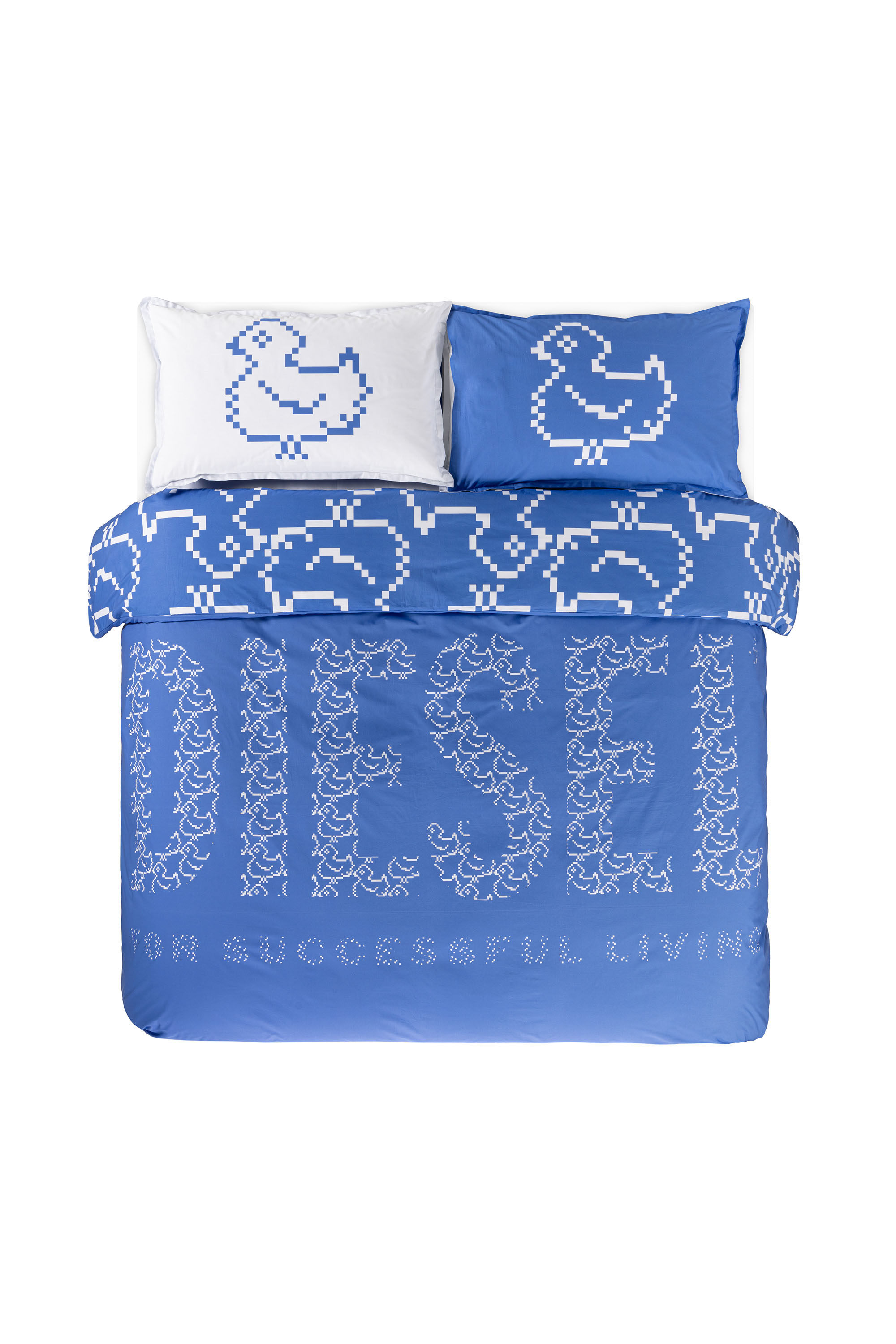 Diesel - Percale duvet cover set for queen size bed - Duvet Cover Set - Unisex - Blue