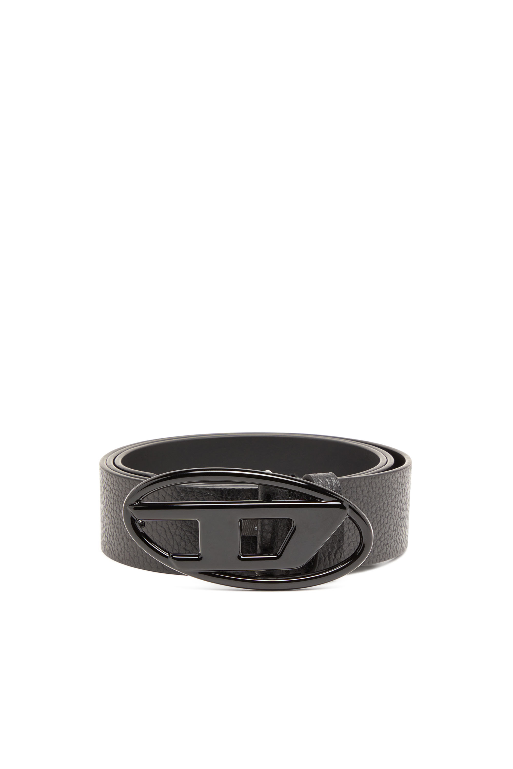 Diesel Unisex Zwart - 4Cm Leather Belt With Matte Oval D Buckle - Belts Maat 85