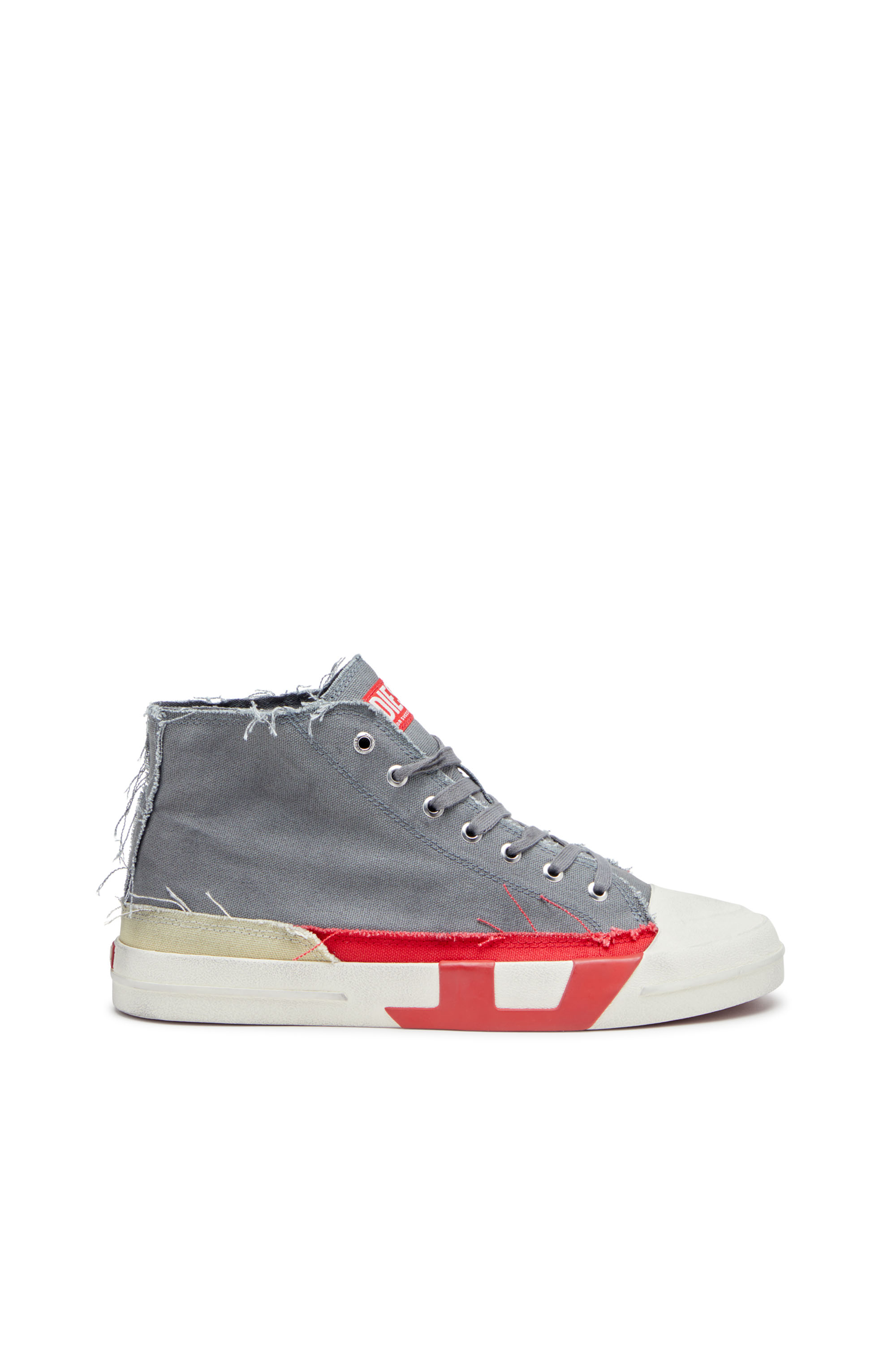 Diesel Herr Multicolor - S-D-Verse-Dirty-Effect High-Top Canvas Sneakers - Sneakers - Man Storlek 44