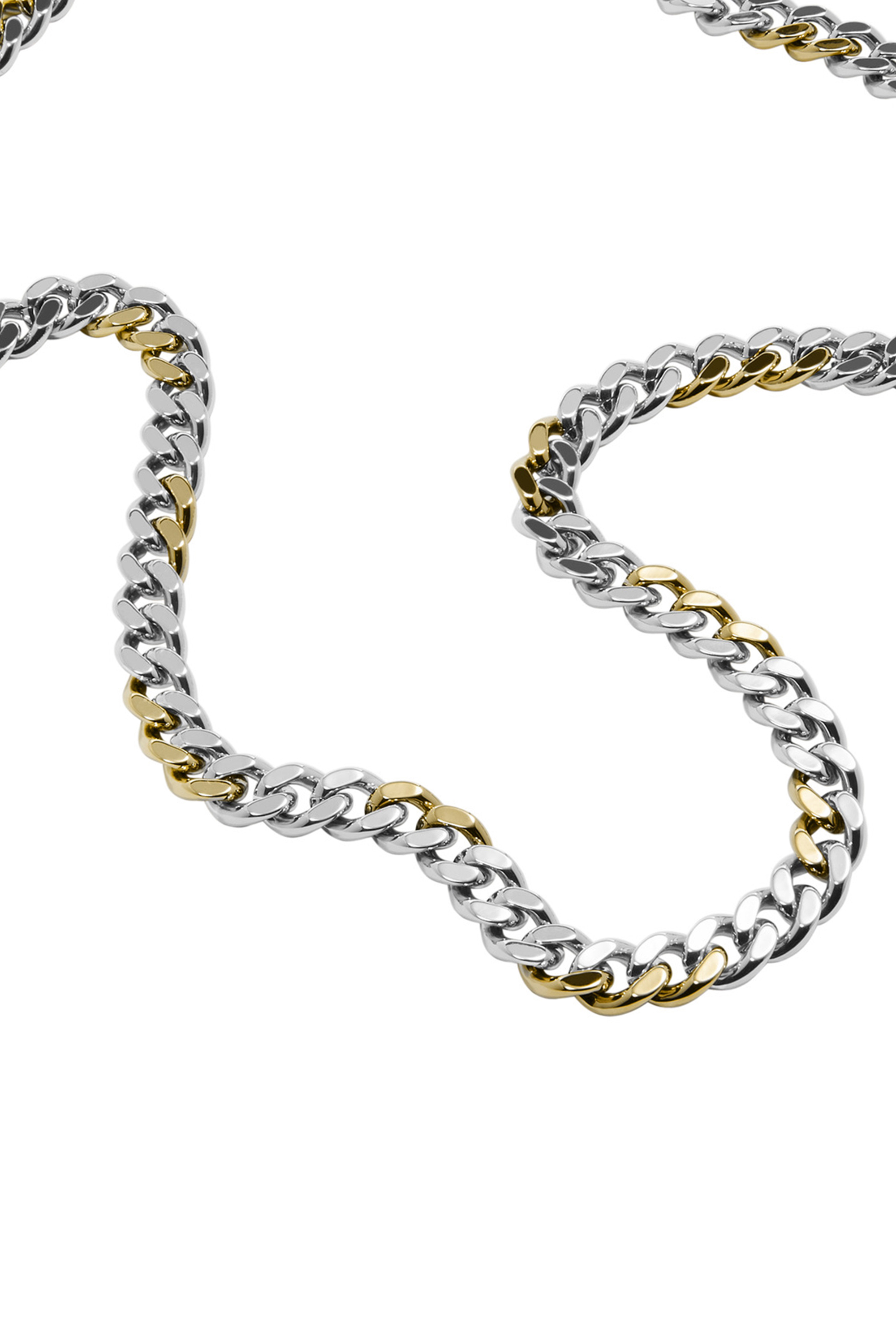 Diesel - Two-tone stainless steel chain necklace - Necklaces - Unisex - Silver