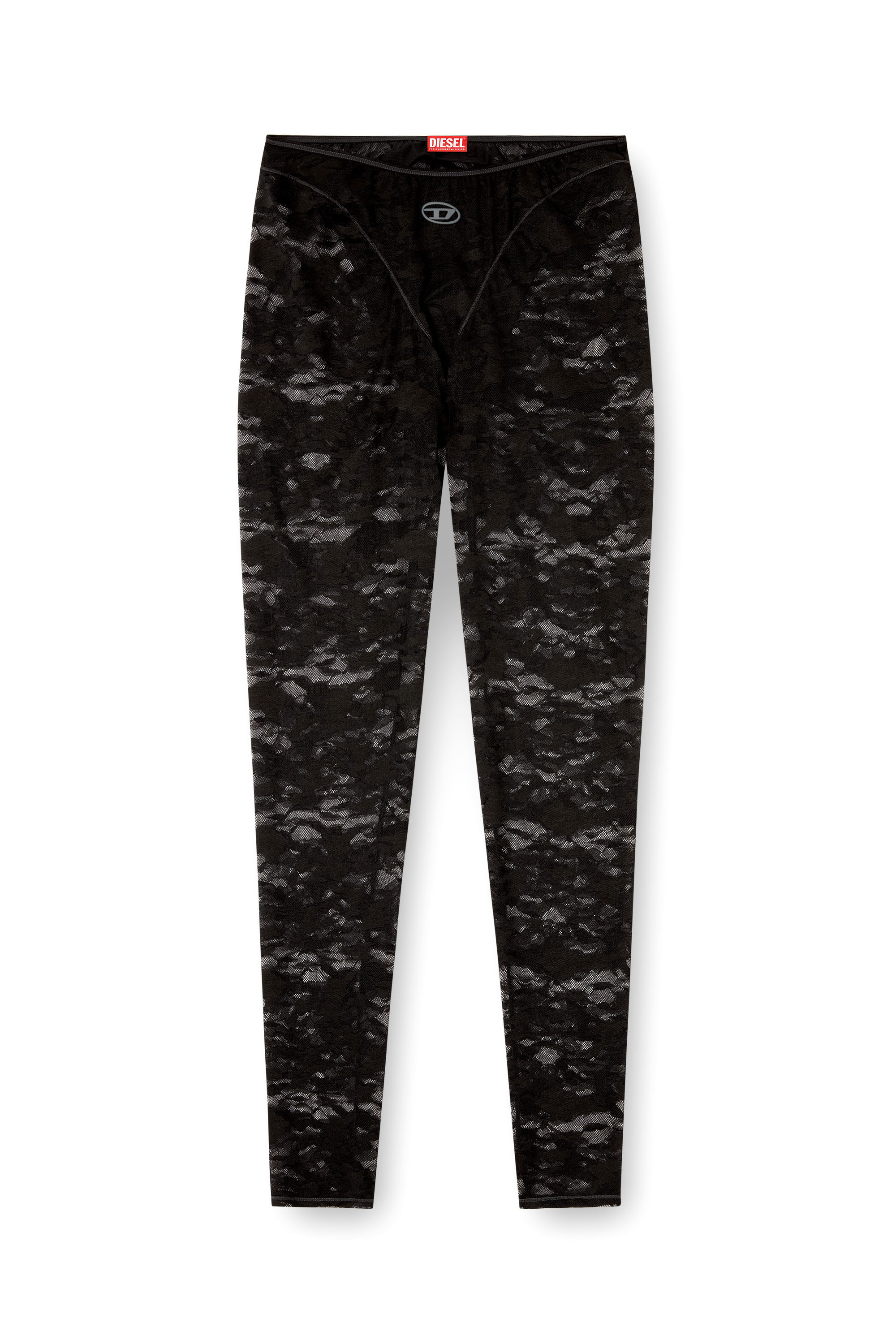 Diesel - CLAIRE-UTLT, Woman's Camo lace leggings in Black - 3