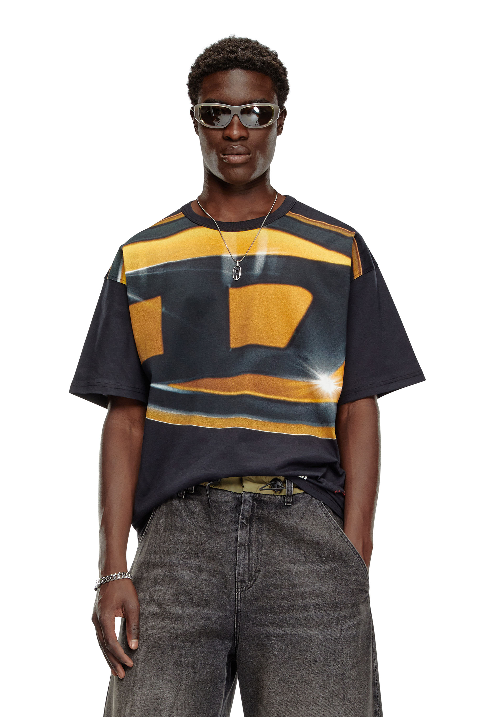Diesel - T-shirt with Oval D poster print - T-Shirts - Man - Black