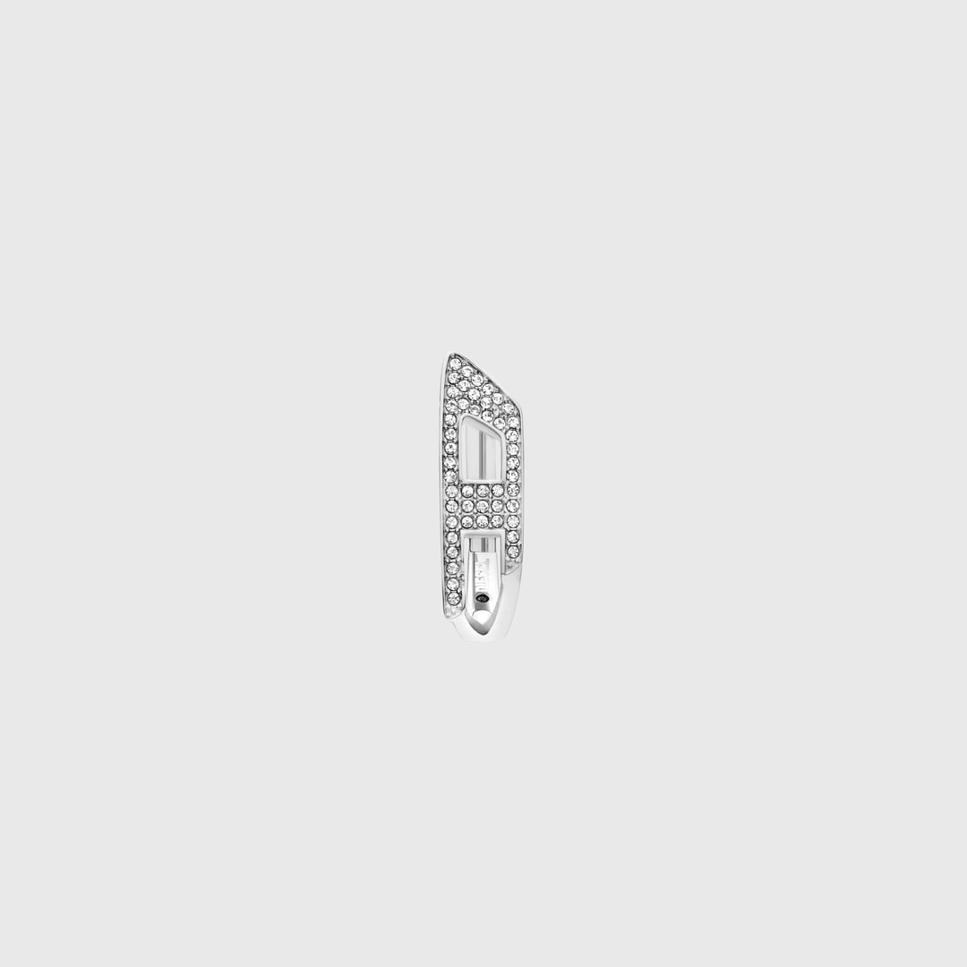 Diesel - Stainless steel glitz hoop earring - Earrings - Unisex - Silver