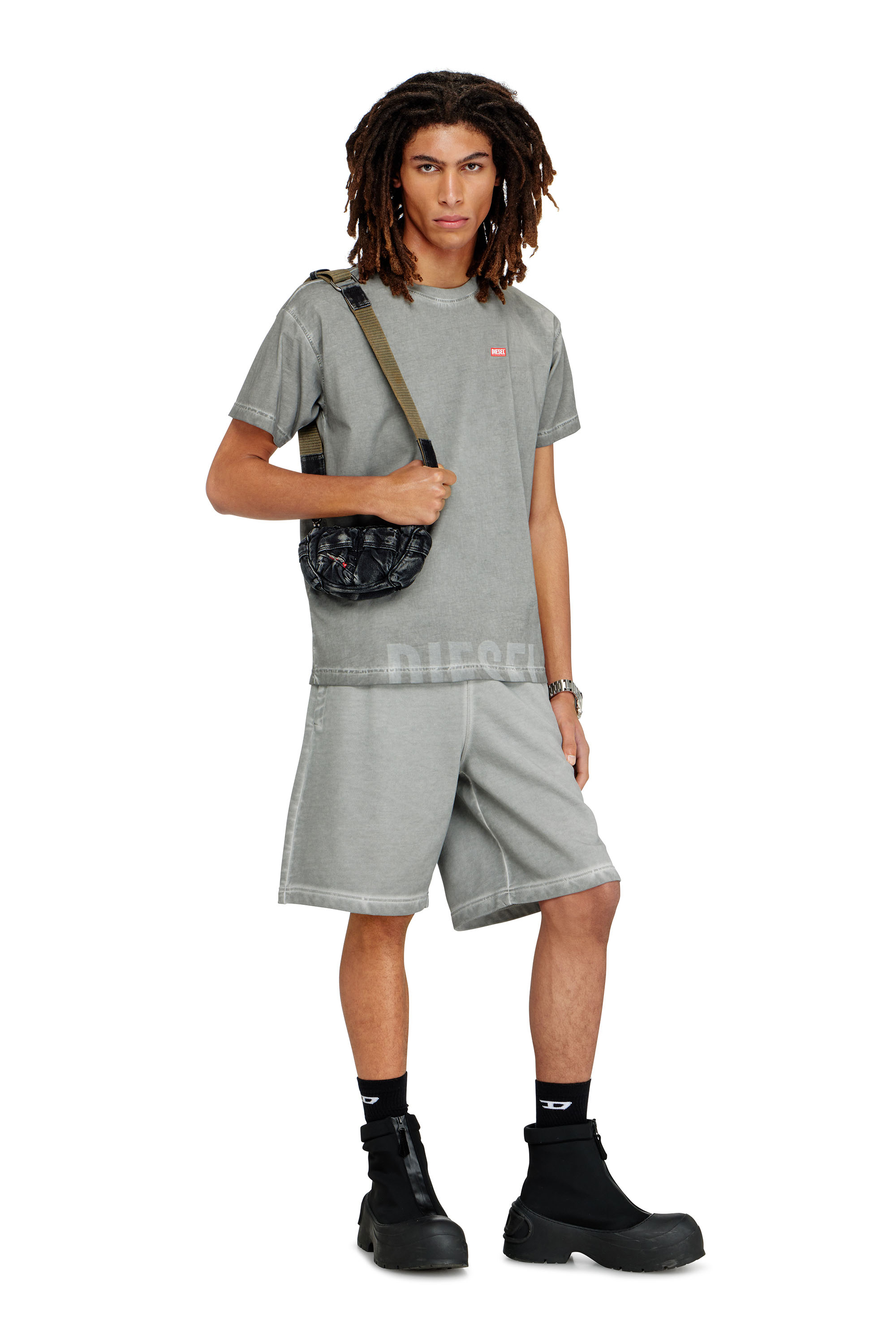 Diesel - MULTI-PKTS CROSSBODY XS X, Unisex's Multi-Pkts - Small multipocket bag in washed denim in Dark grey - 2