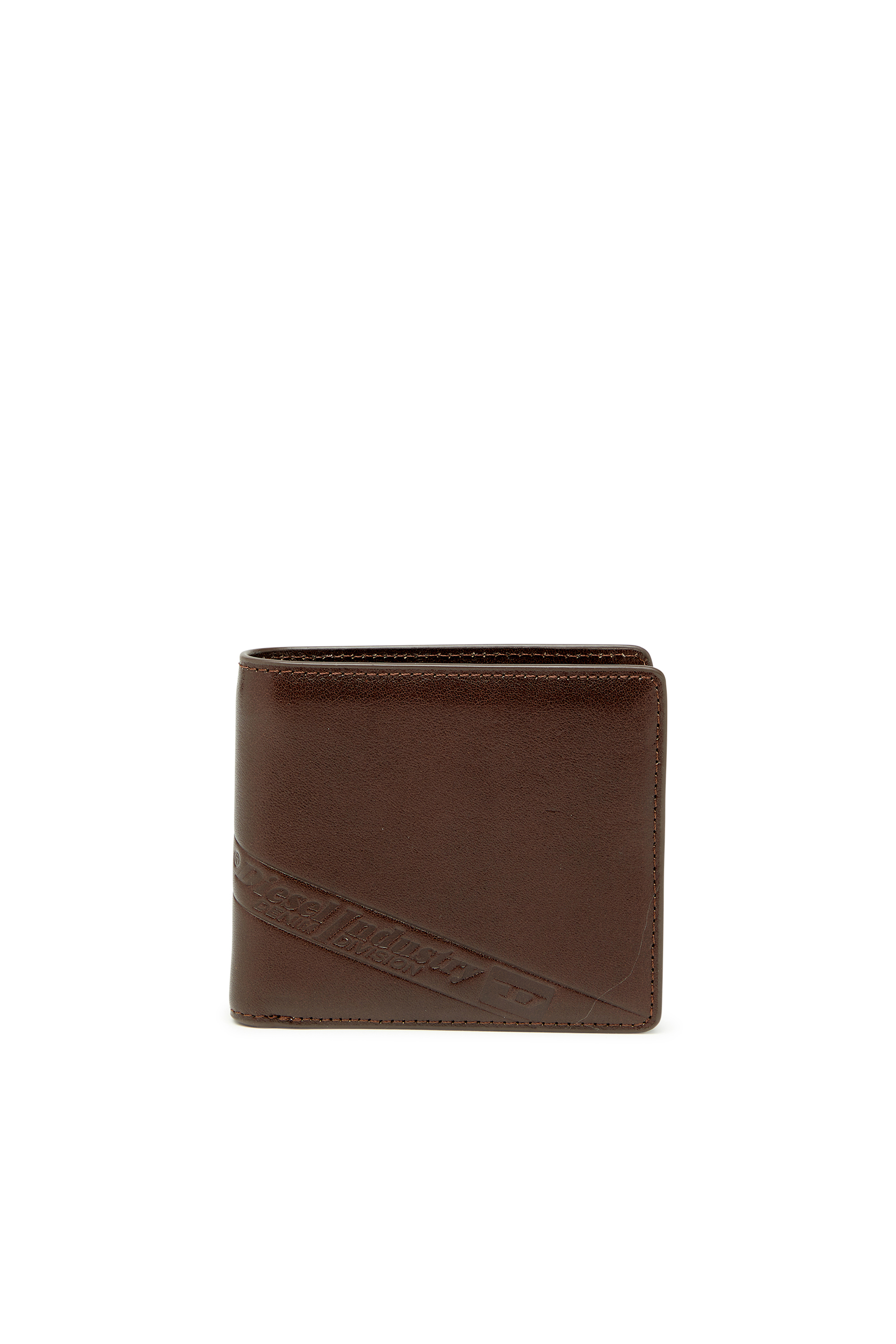 Diesel - Bi-fold leather wallet with embossed logo - Small Wallets - Man - Brown