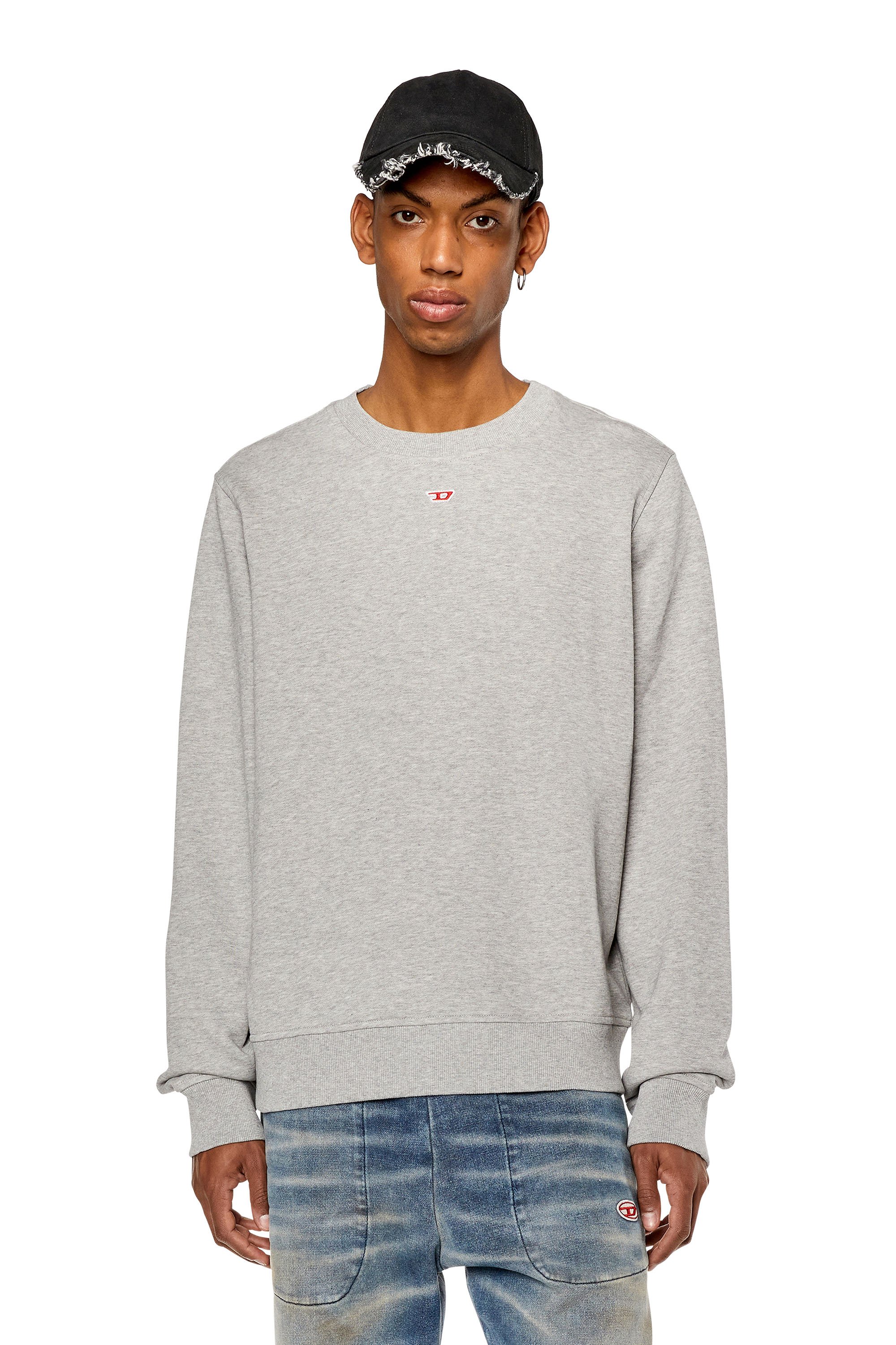 Diesel - Sweatshirt with mini D patch - Sweaters - Unisex - Grey