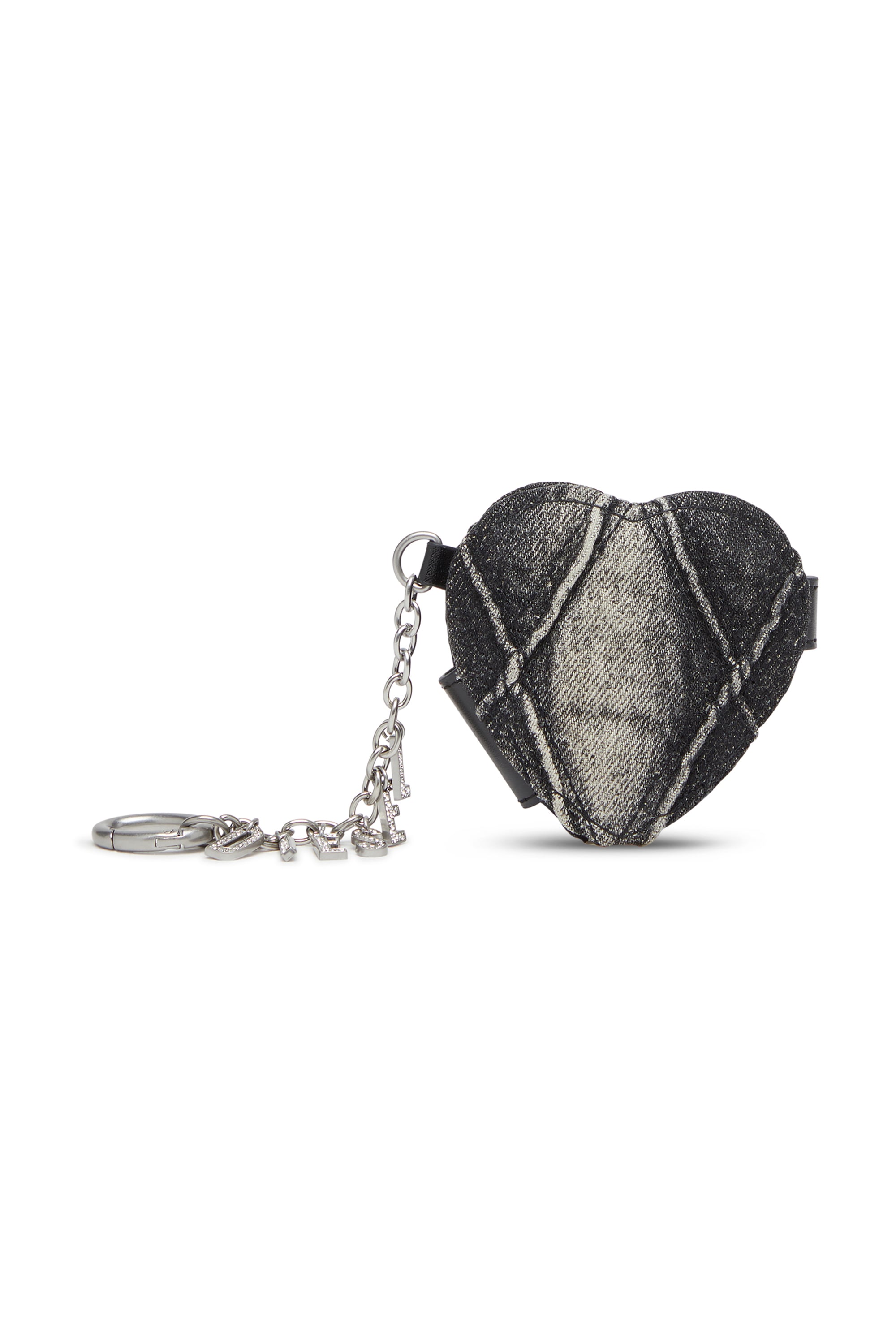 Diesel - Mirror charm in argyle quilted denim - Charms and Keyrings - Woman - Black