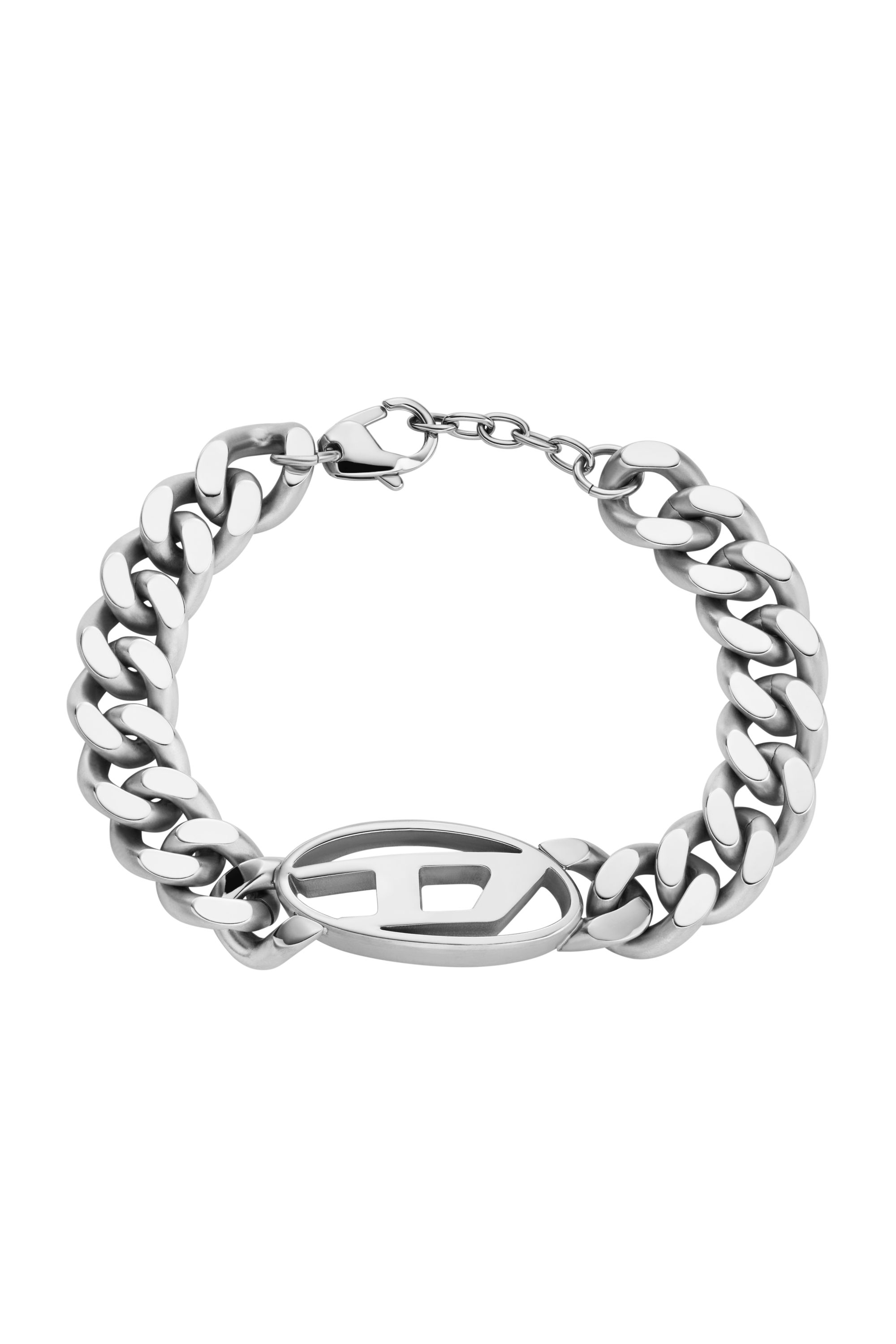Diesel Men's Silver - Oval D Logo Chain Bracelet - Bracelets - Man Uni