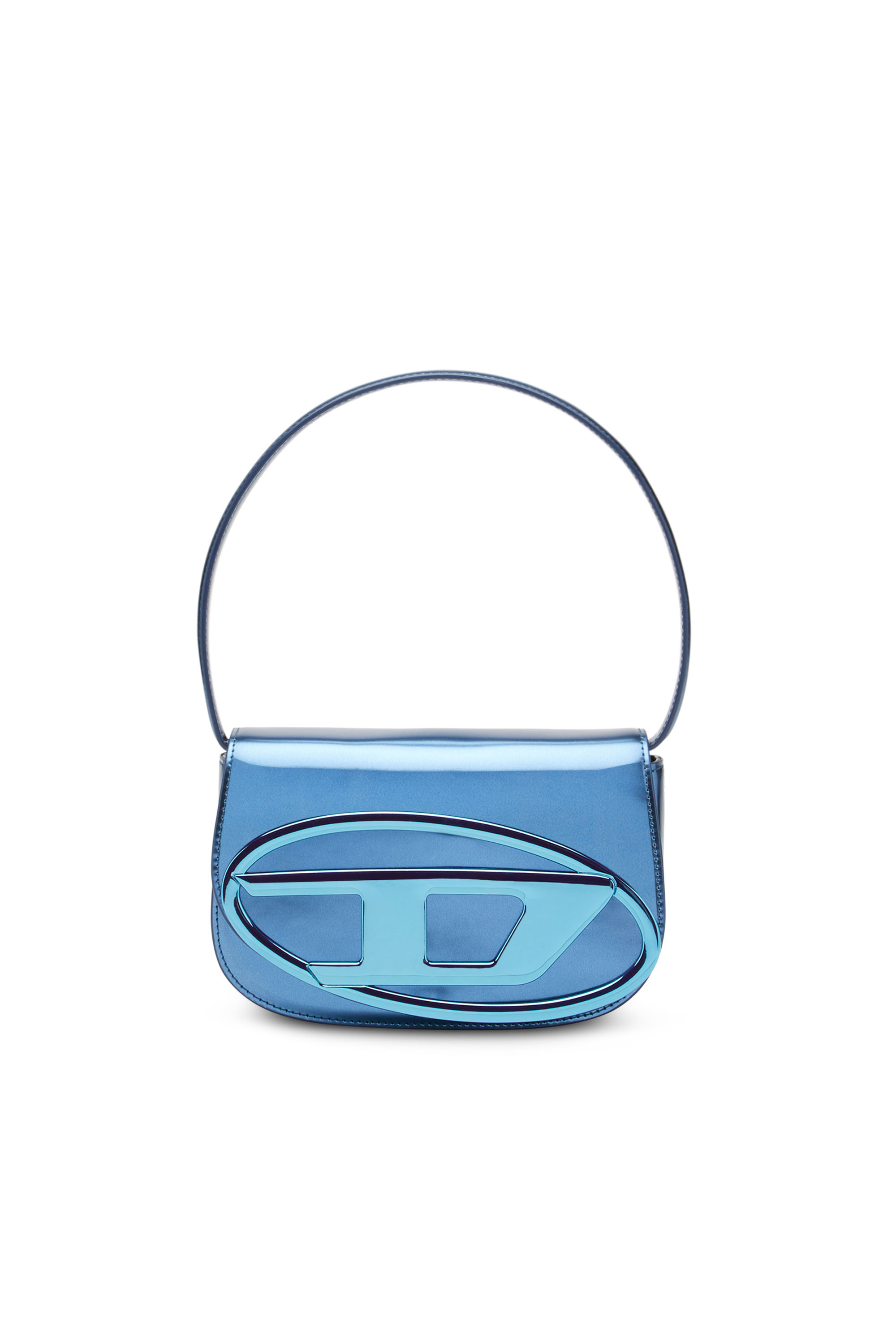 Diesel - 1DR - Iconic shoulder bag in mirrored leather - Shoulder Bags - Woman - Blue