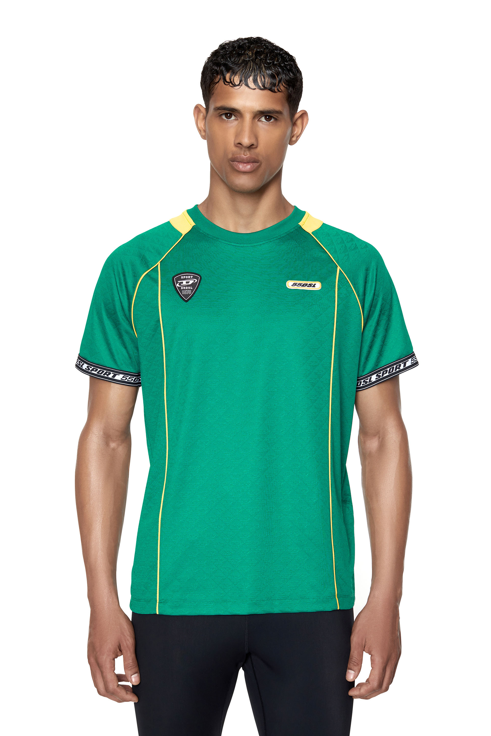 Diesel - T-shirt con logo jacquard - T-Shirts - Uomo - Verde