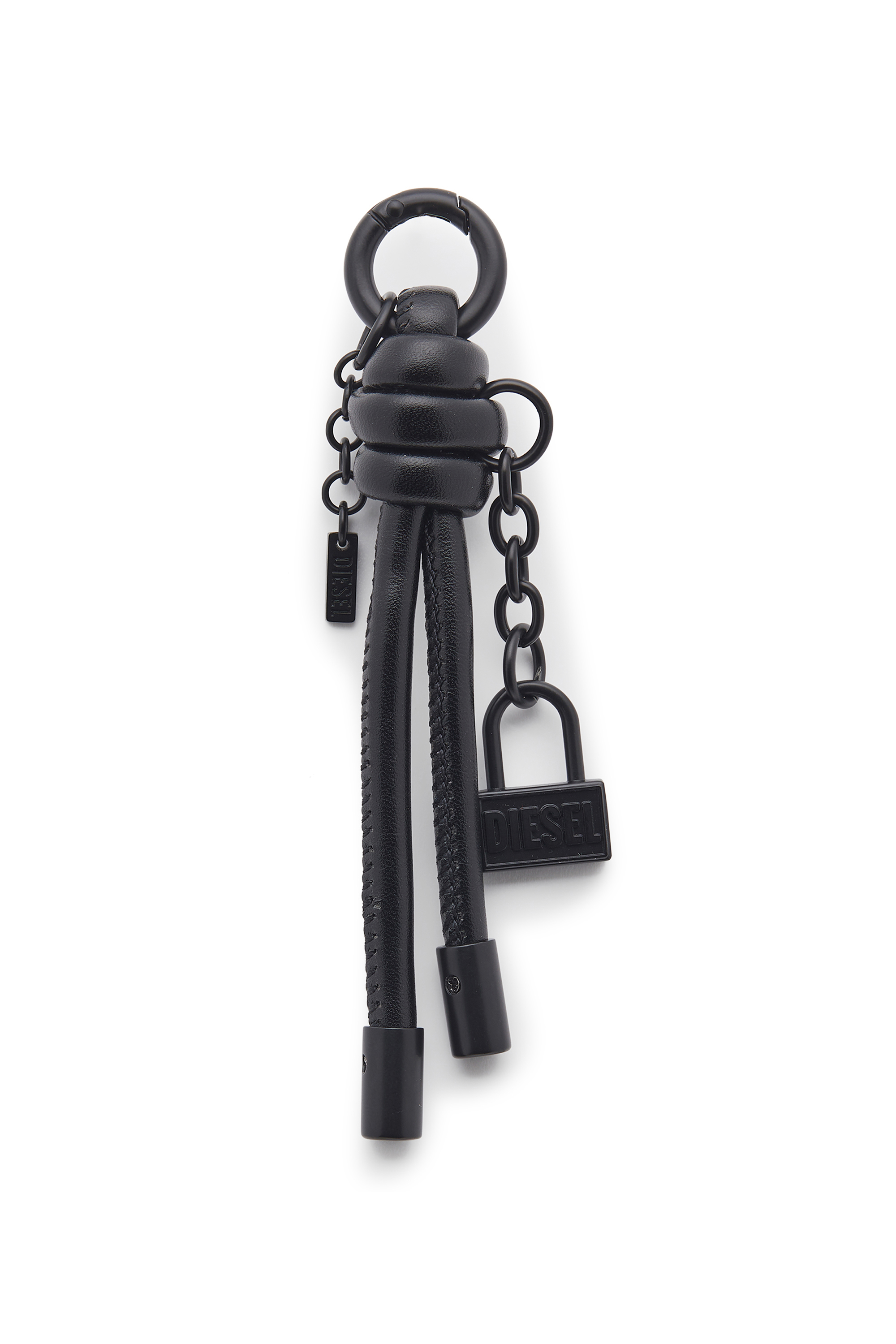 Diesel Men's Black - Metal Keyring/Charm With Padlock Detail - Charms And Keyrings - Man Uni