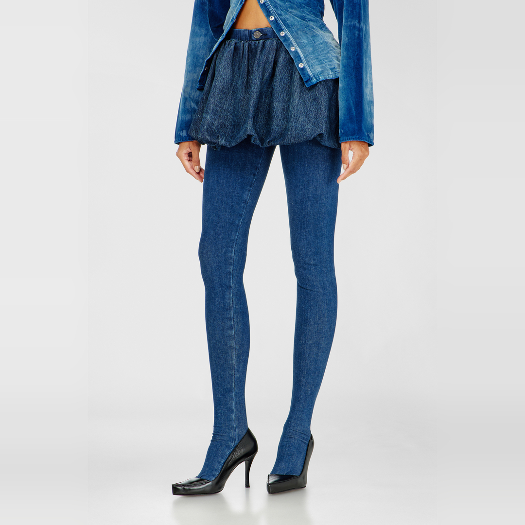 DIESEL | Minigonna a palloncino in denim blu | Women | S - Immagine 3