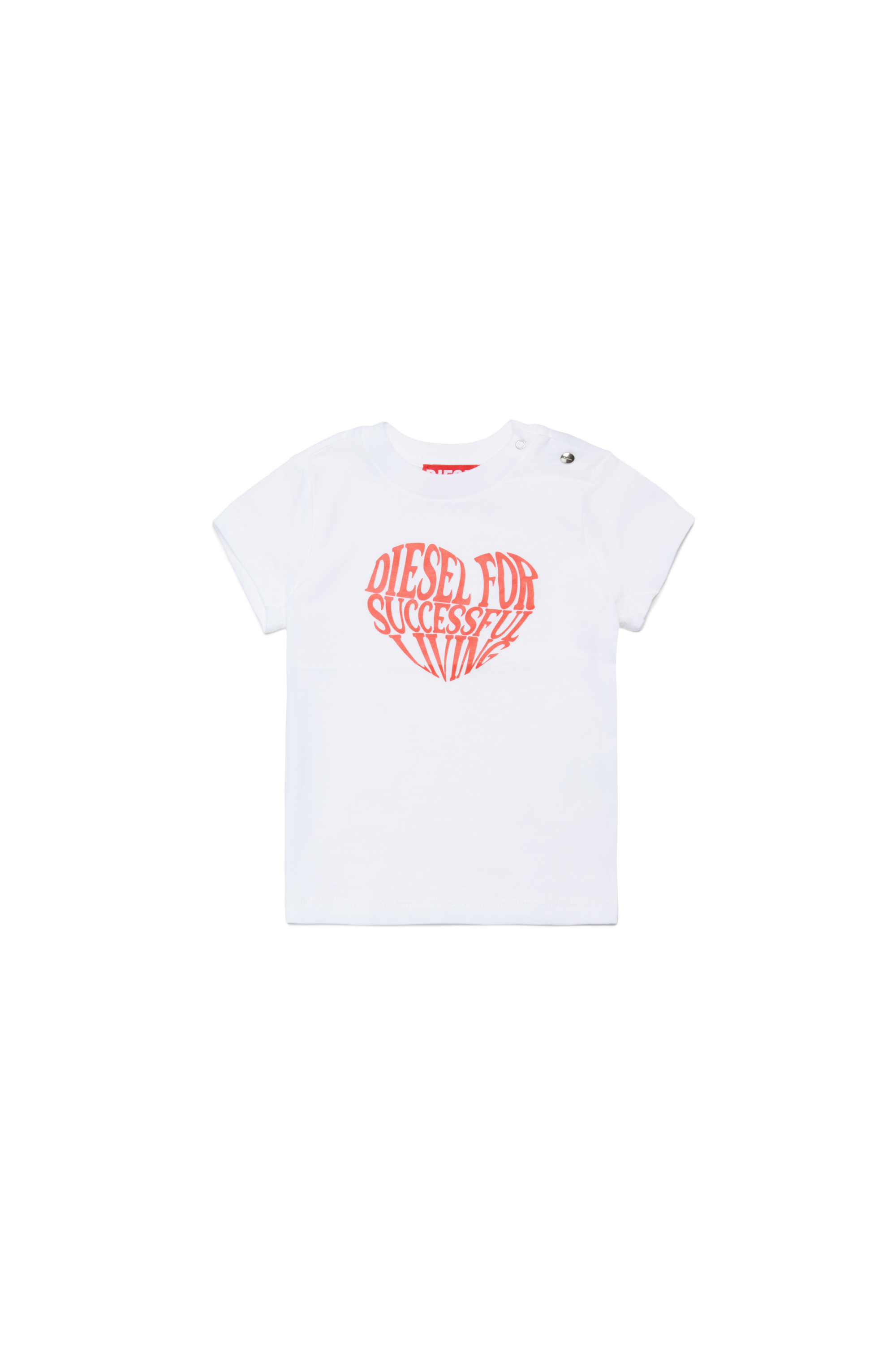 Diesel Bianco Ragazza - T-Shirt In Cotone Con Stampa A Cuore - T-Shirts E Tops - Donna Taglia 24-36 Bambino