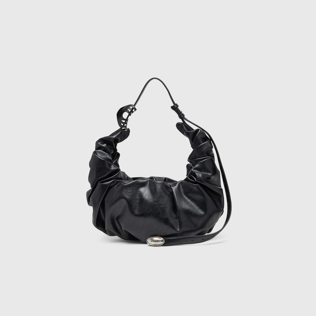 Diesel - Grab-D-Large scrunched hobo bag - Shoulder Bags - Woman - Black