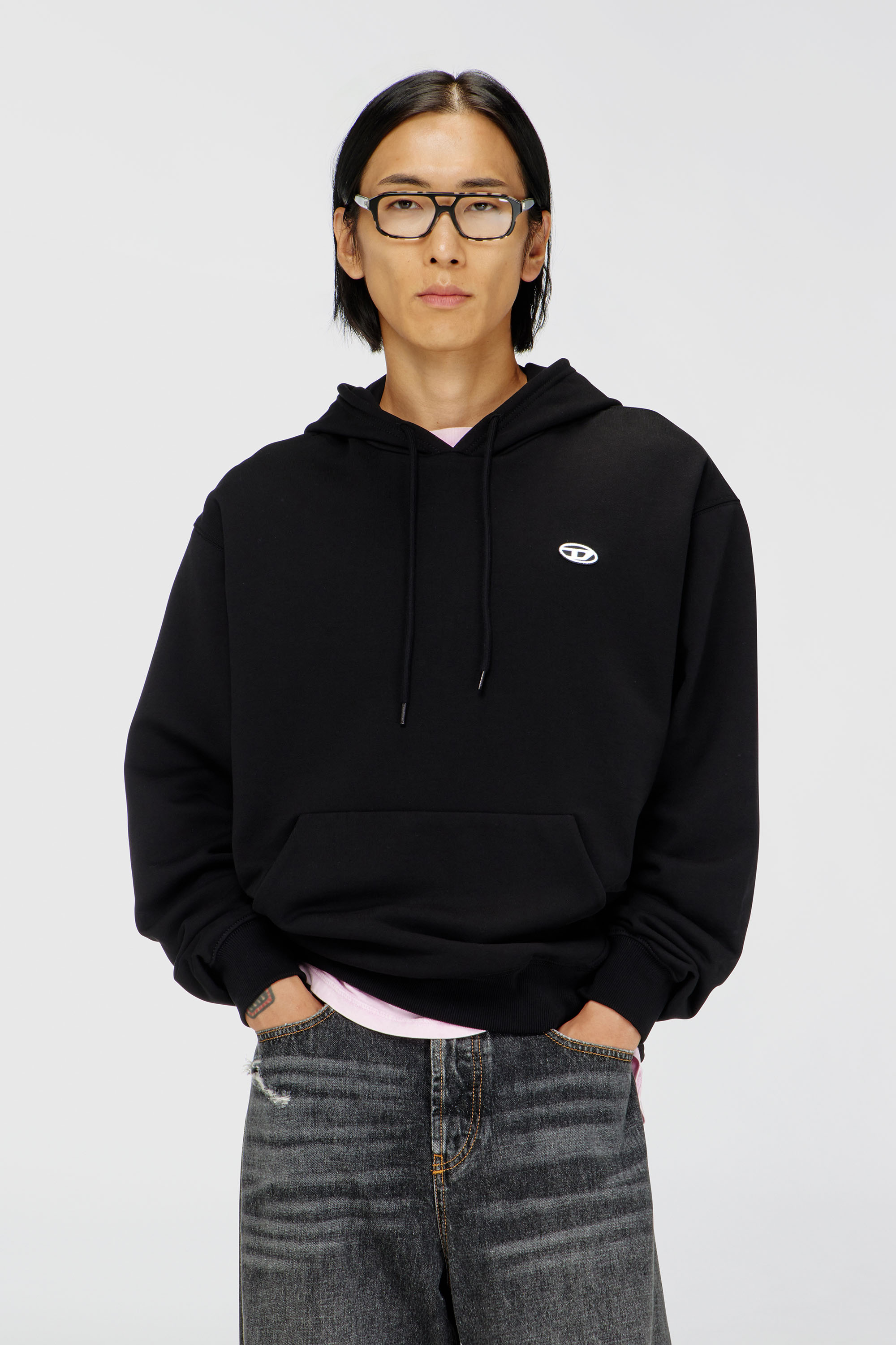 Diesel – Hoodie with Oval D logo – Sweaters – Man – Black