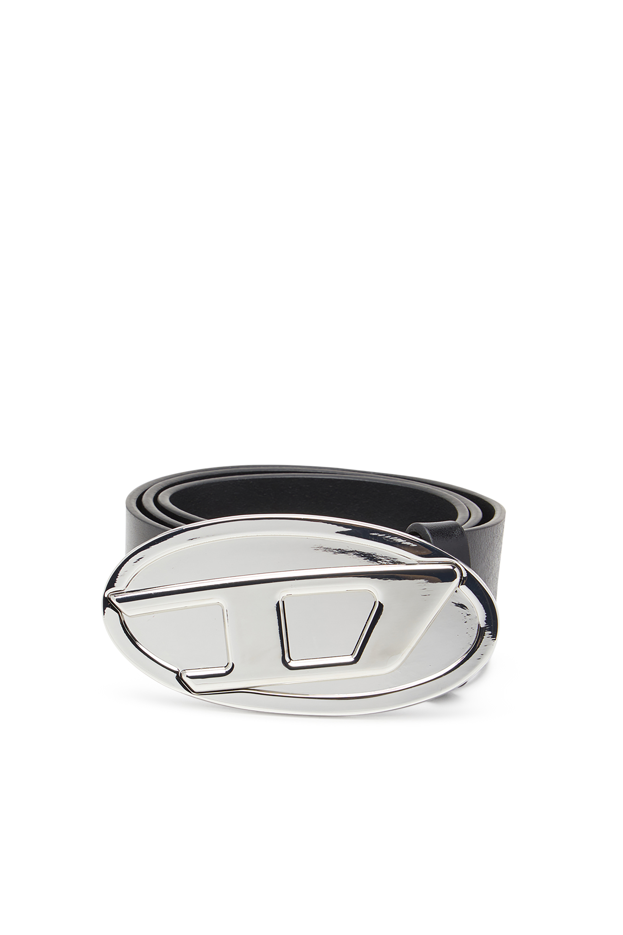 Diesel Naisten Musta - 4Cm Leather Belt With Oval D Plaque - Belts - Woman Koko 85