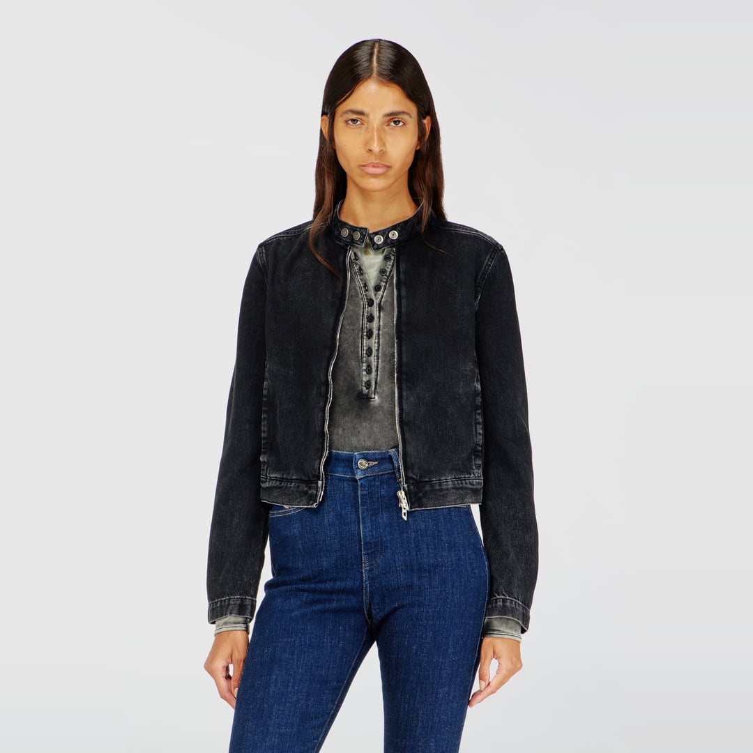 Diesel - Moto jacket in denim in clean-wash denim - Denim Jackets - Woman - Black