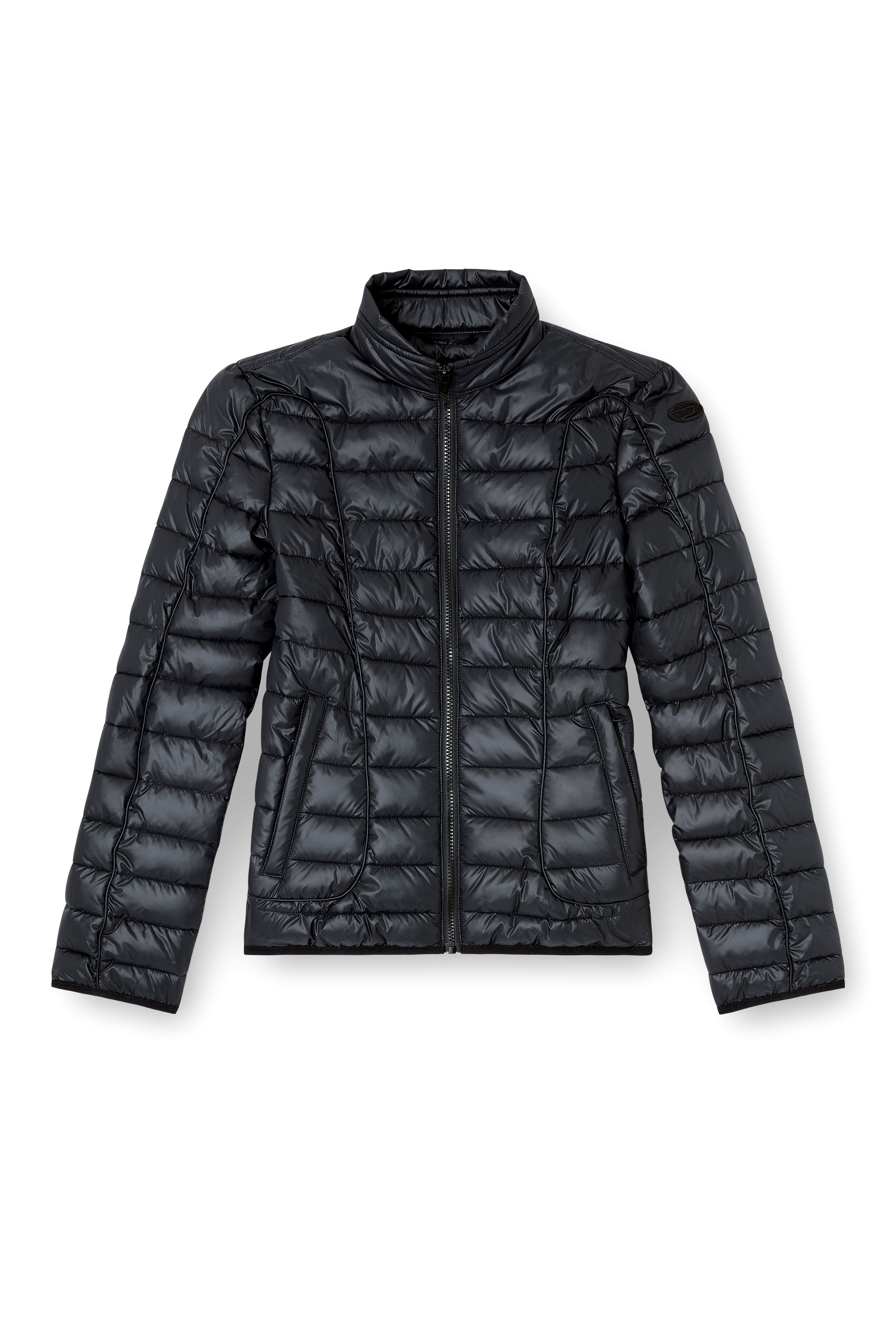 Diesel - W-PILOT-FEM, Woman's Puffer jacket with biker details in Black - 3