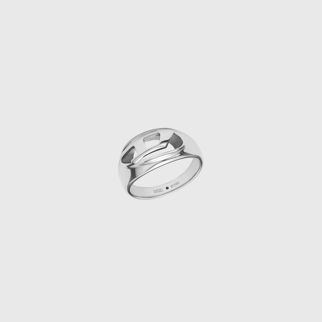 Diesel - Stainless Steel Band Ring - Rings - Unisex - Silver