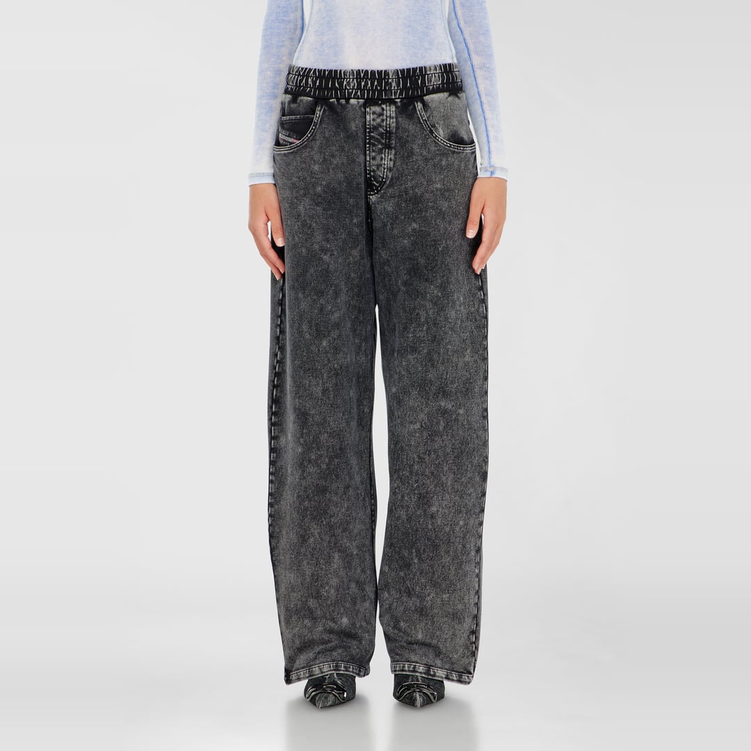 Diesel - Sweatpants with denim effect - Pants - Woman - Grey