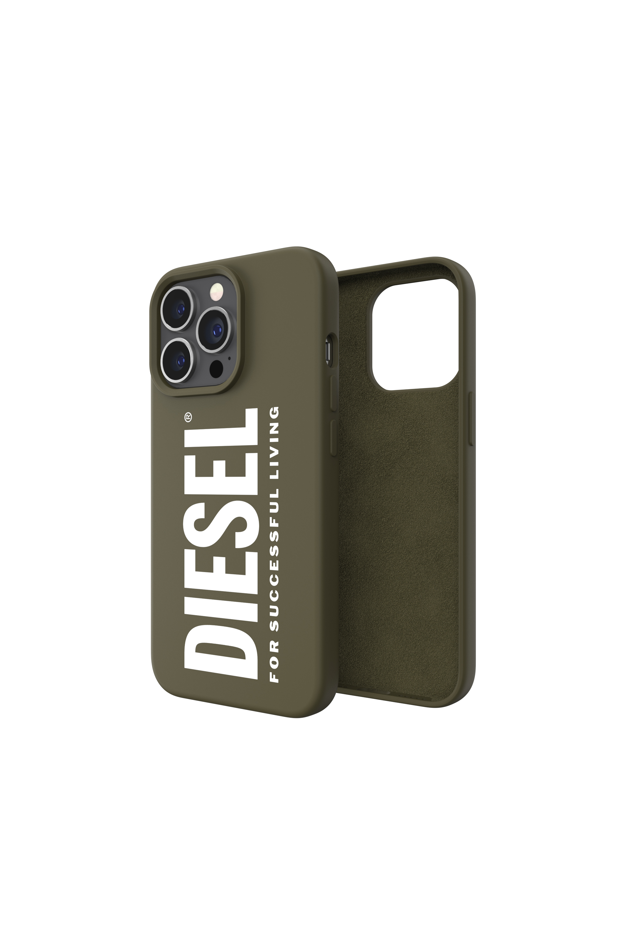 Diesel - Cover in silicone per iPhone 13 / 13 Pro - Cover - Unisex - Verde