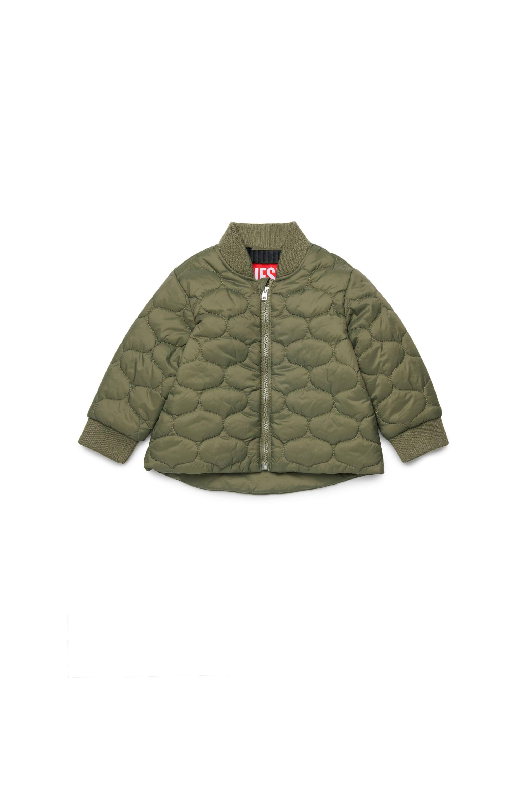 Diesel Unisex Green - Quilted Jacket With Bomber Collar - Jackets Size 24-36 Kids