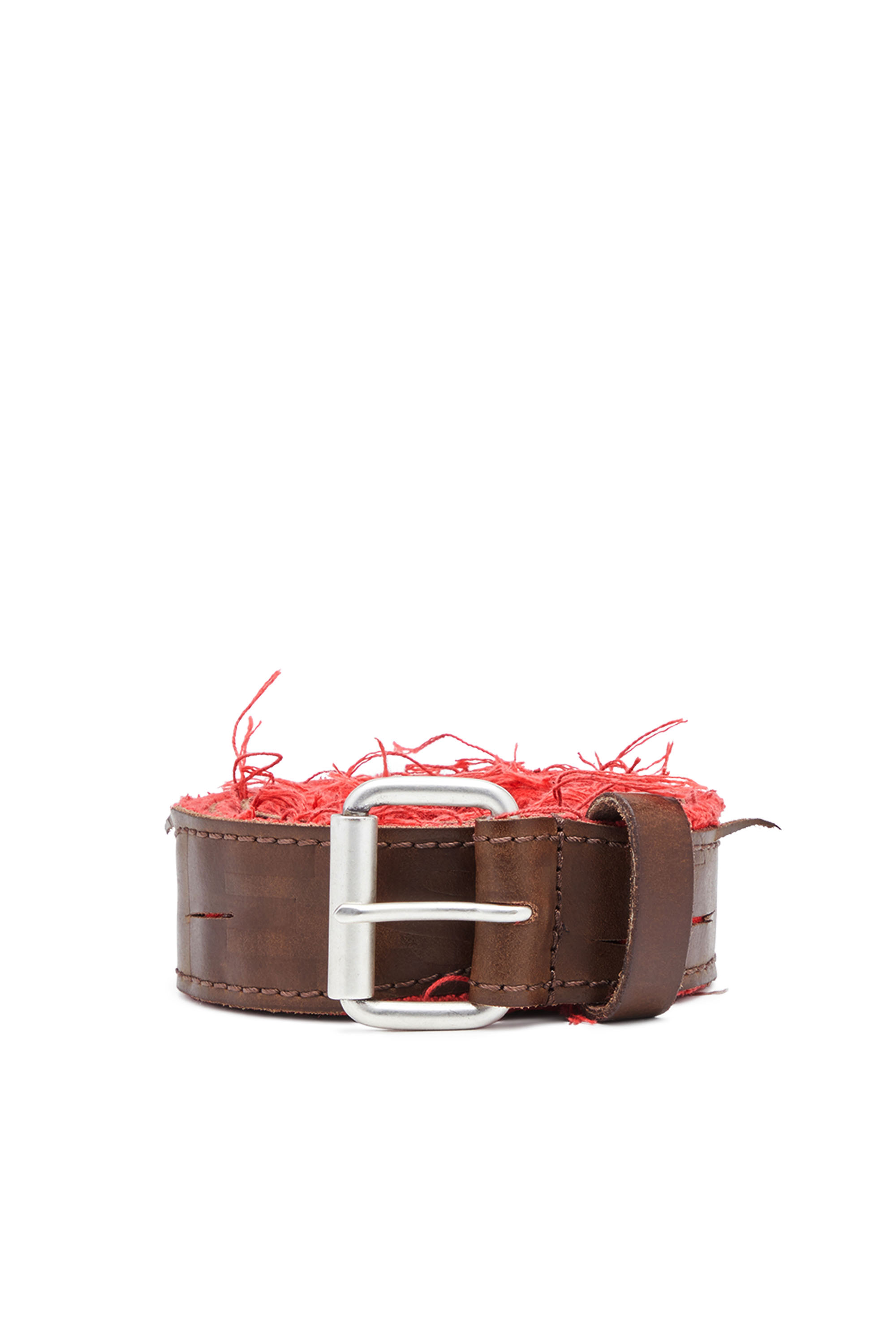 Diesel - Treated canvas and leather belt - Belts - Man - Brown