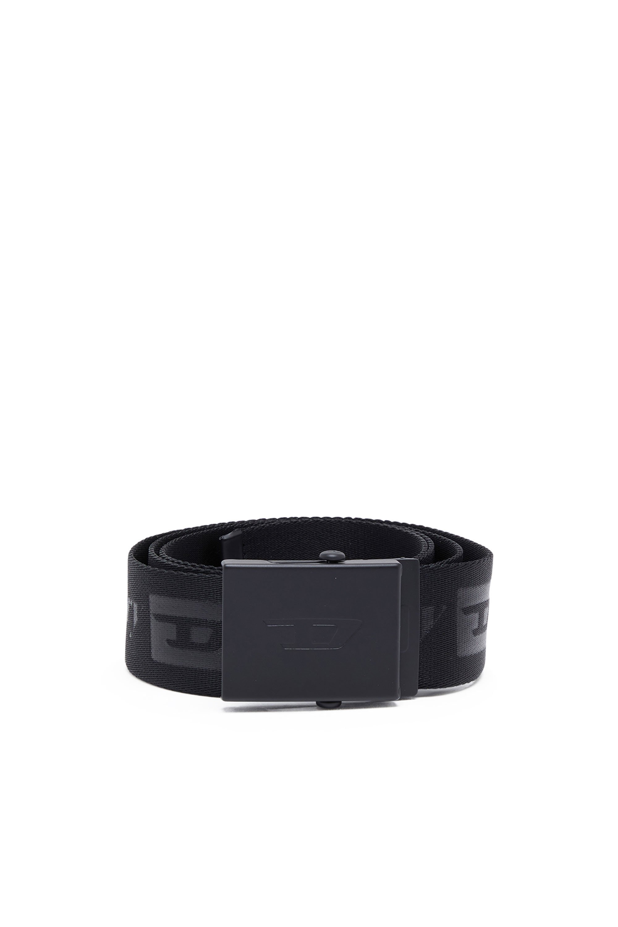 Diesel - Tape belt with all-over logos - Belts - Man - Black