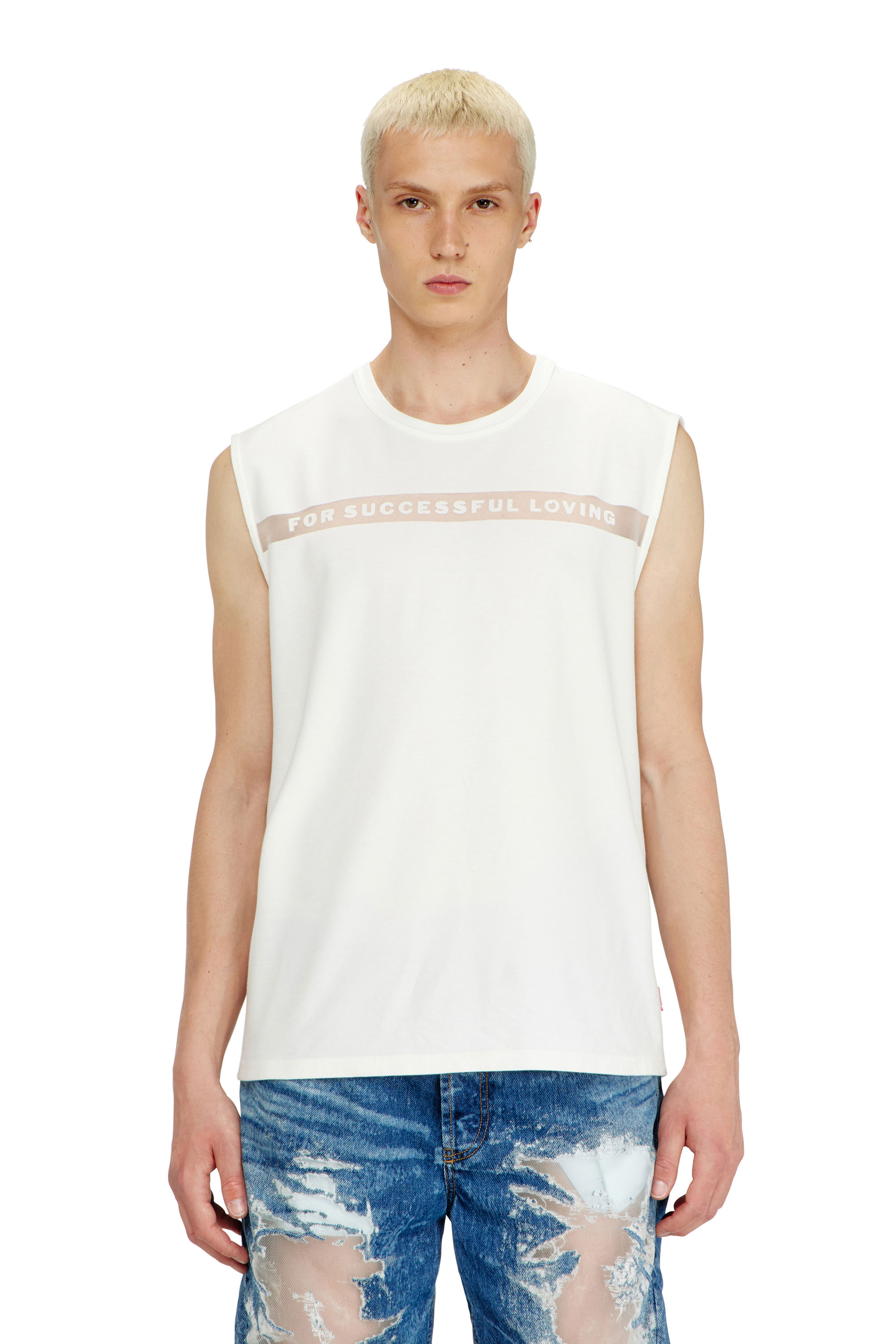 Diesel - Tank top with For Successful Loving logo - T-Shirts - Unisex - White