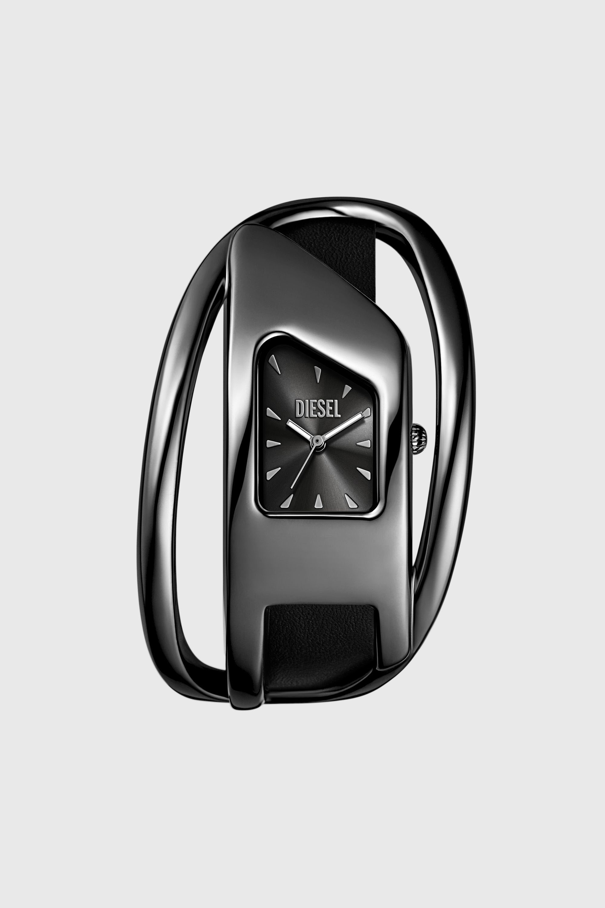 Diesel, Wrap-D black leather watch, Timeframes, Woman in Black