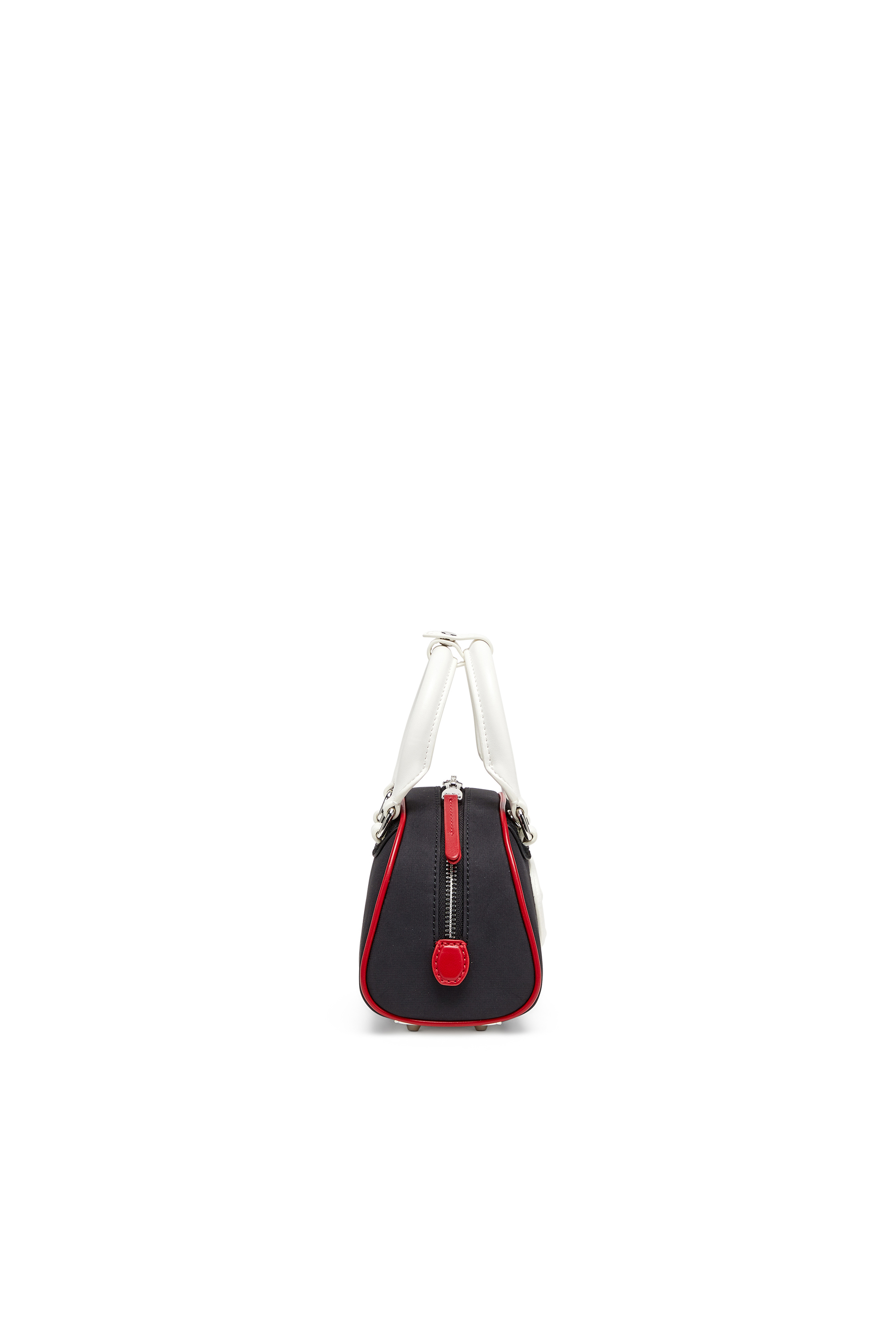 Diesel - 1DR DOME CROSSBODY, Woman's 1DR Dome-Colour-block mini bowling bag in Black/White - 4