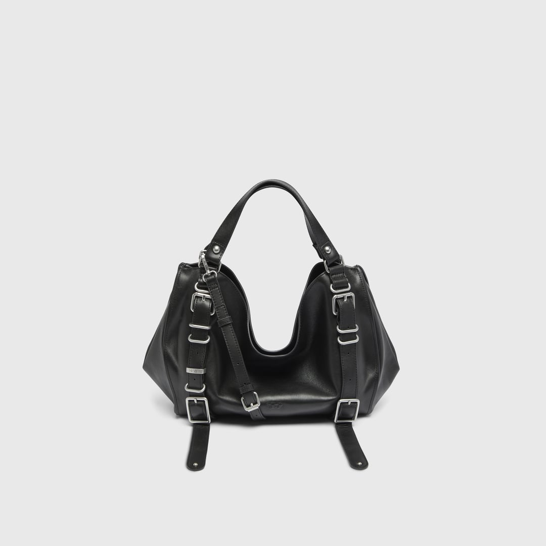 Diesel - D-One-Medium top-handle bag in treated leather - Handbags - Unisex - Black