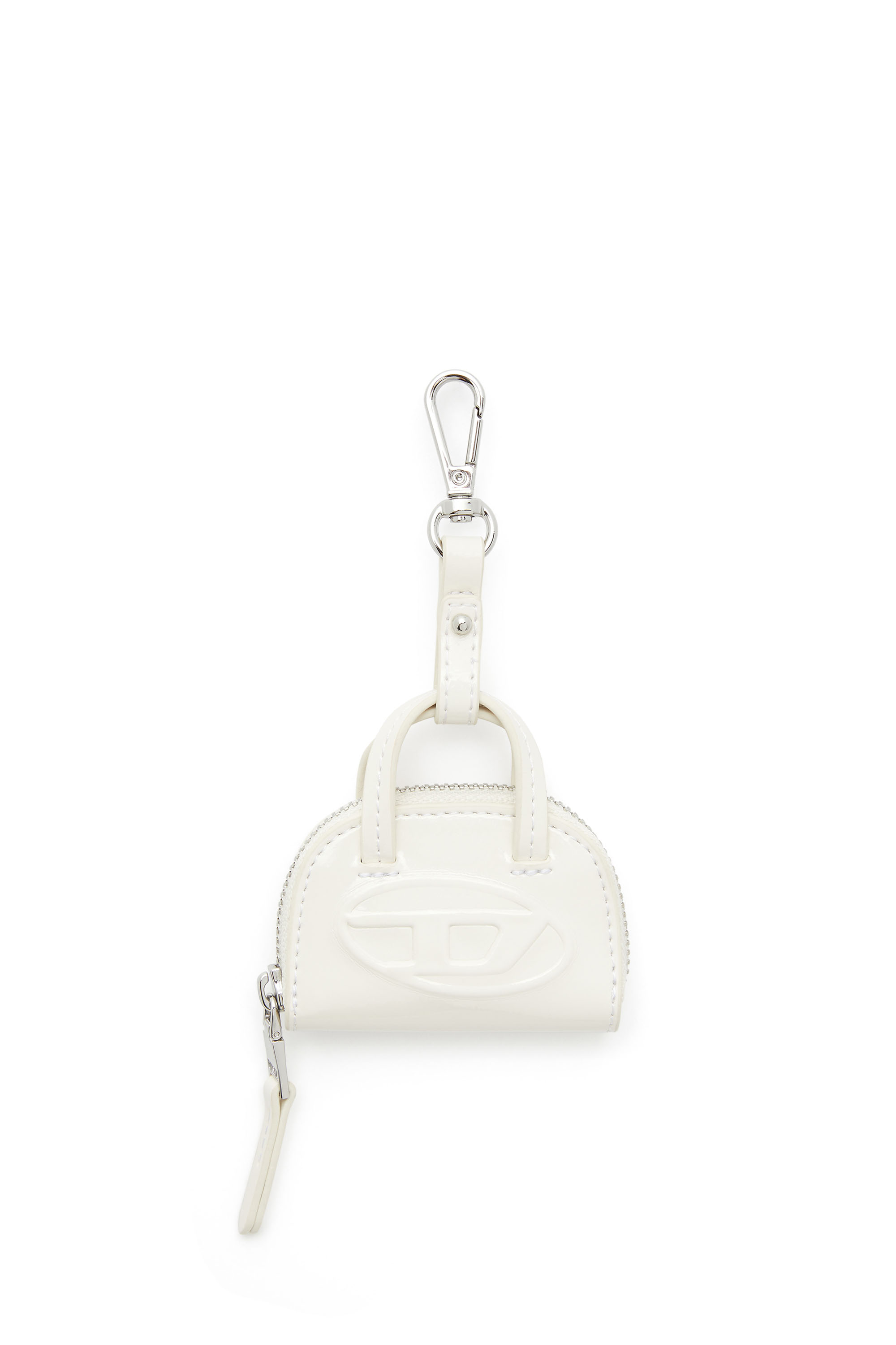 Diesel Mulher Branco - Bag Charm In Glossy, Crinkled Naplak - Charms And Keyrings - Woman Uni