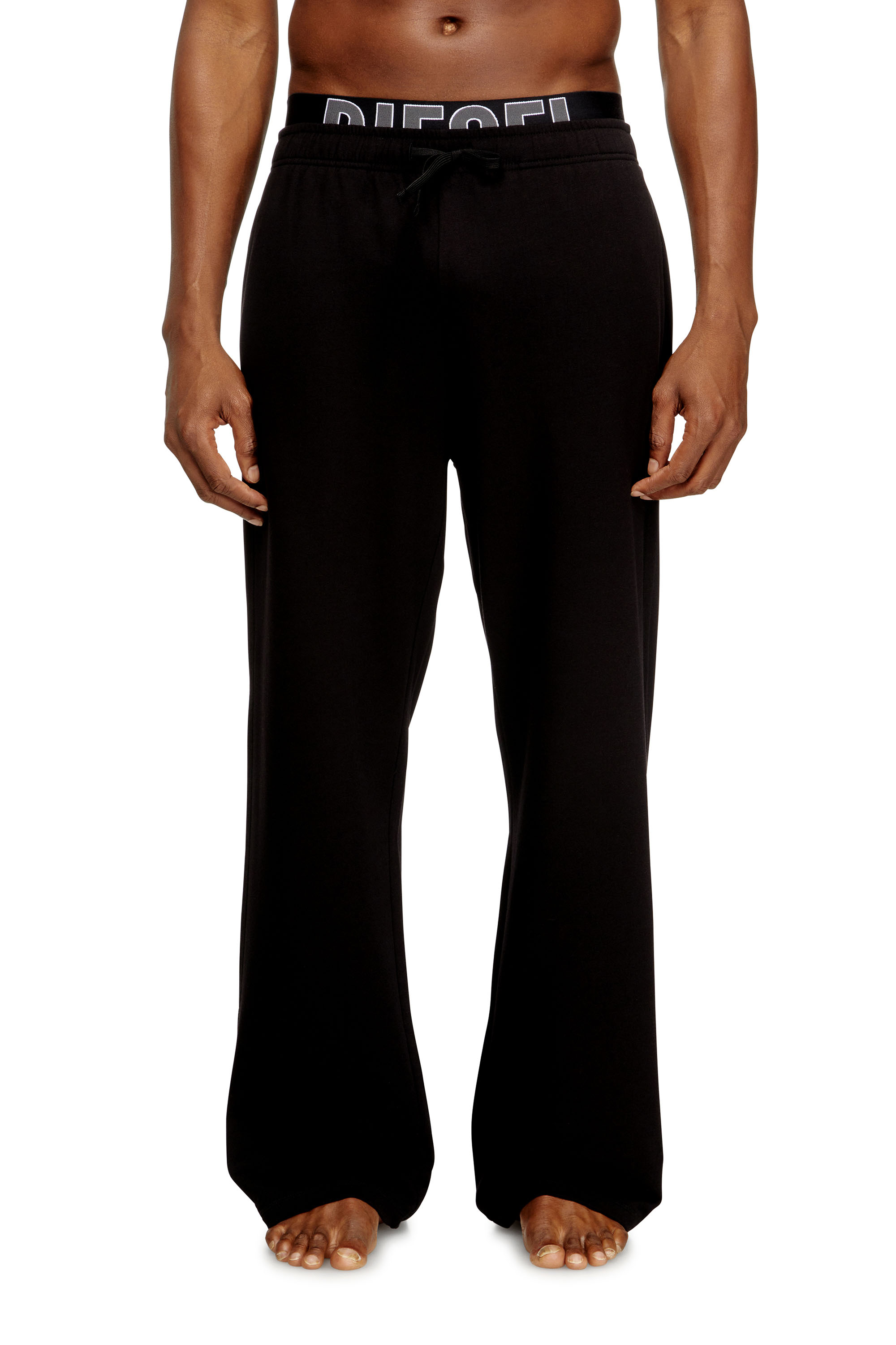 Diesel Pantalon En Éponge De Coton Avec Ceinture À Logo Pantalons Homme Noir Extra Grand