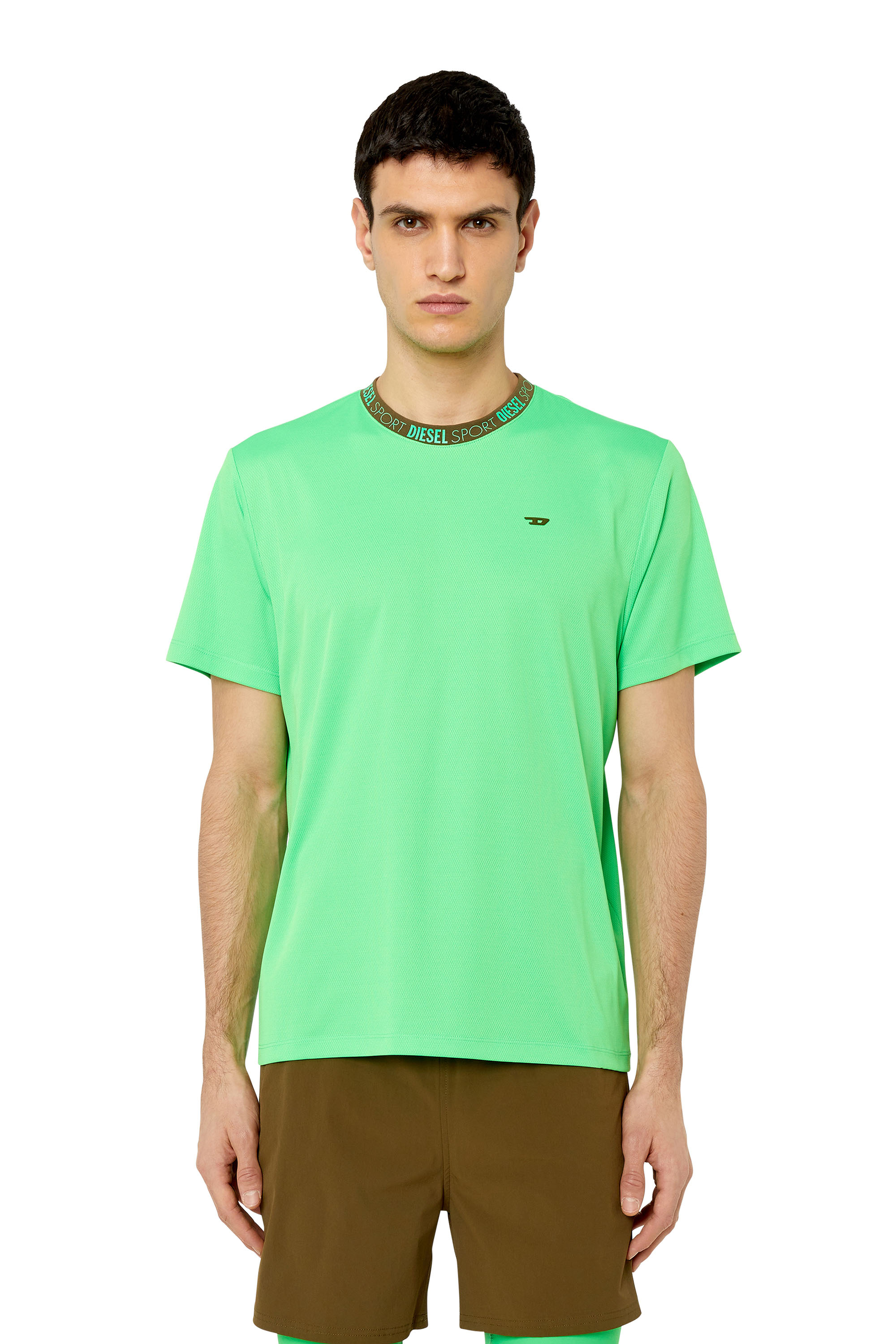 Diesel - T-shirt con logo sul colletto - T-Shirts - Uomo - Verde