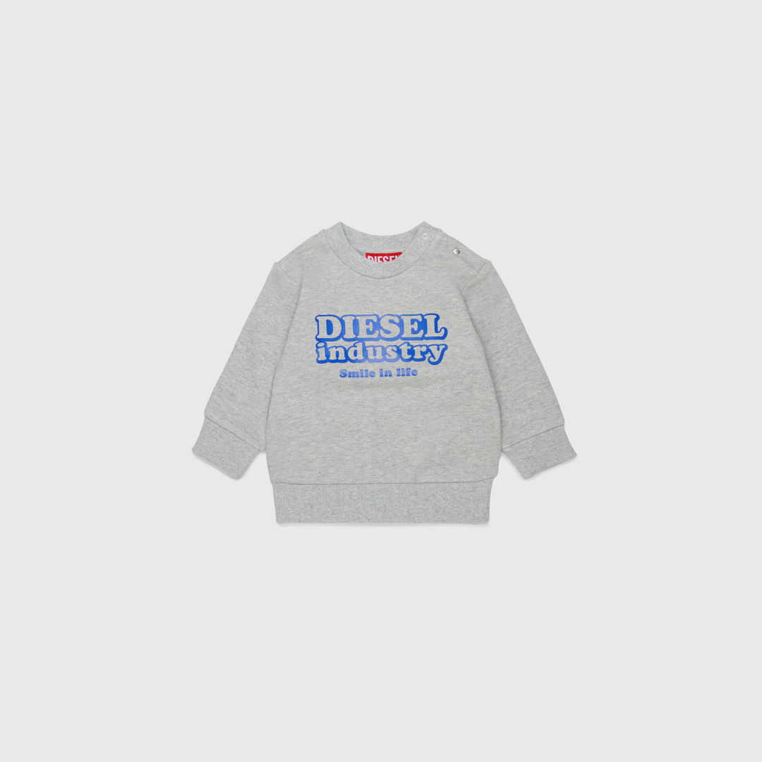 Diesel - Sweatshirt en coton avec imprimé Diesel Industry - Pull Cotton - Homme - Gris